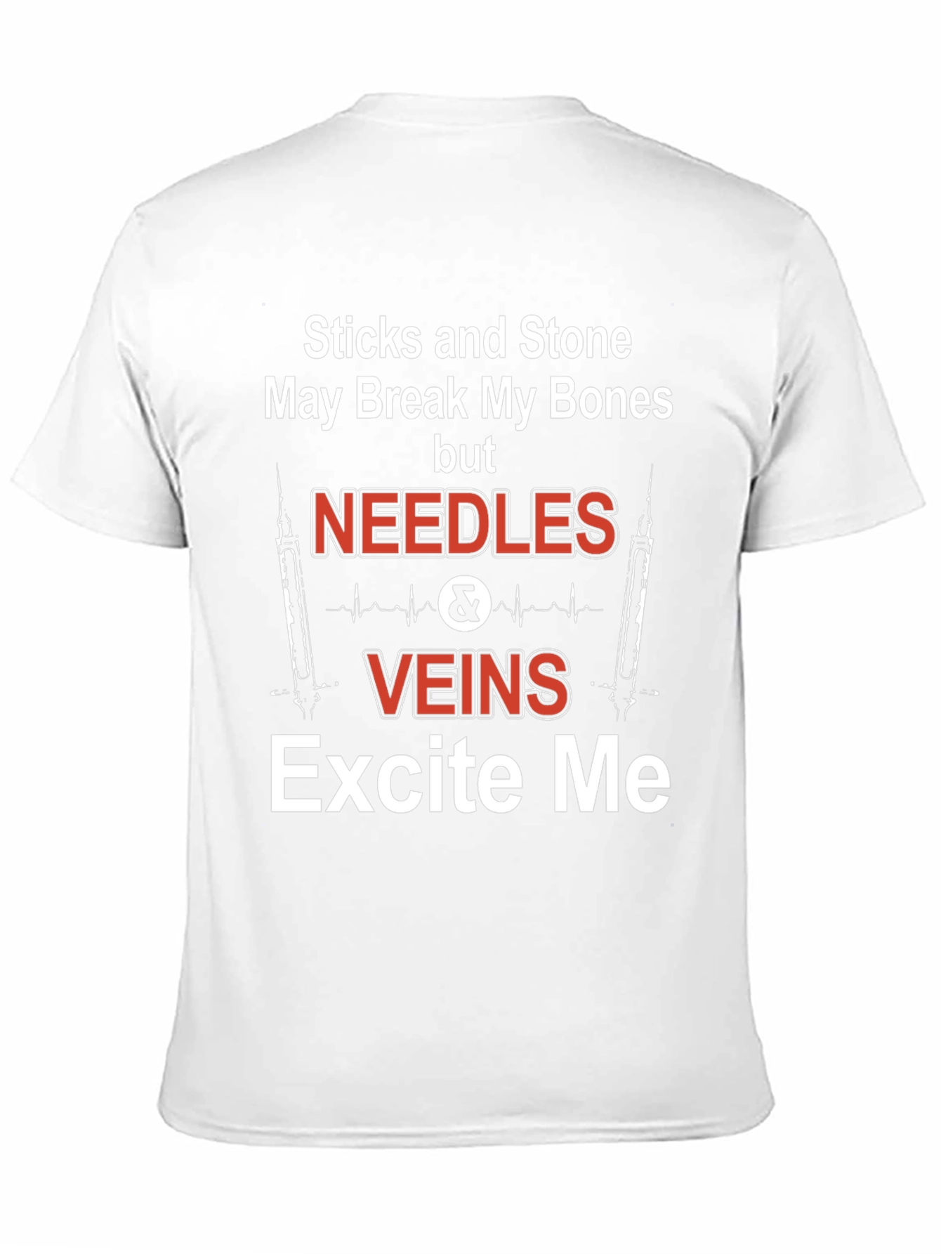 Black Needles & Veins Excite Me Graphic T-Shirt view 11