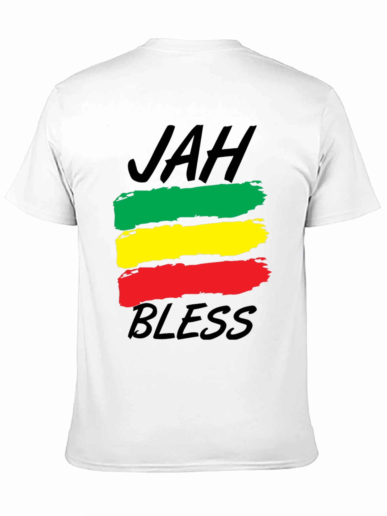 Black Rasta Reggae Jah Bless T-Shirt - Black view 11