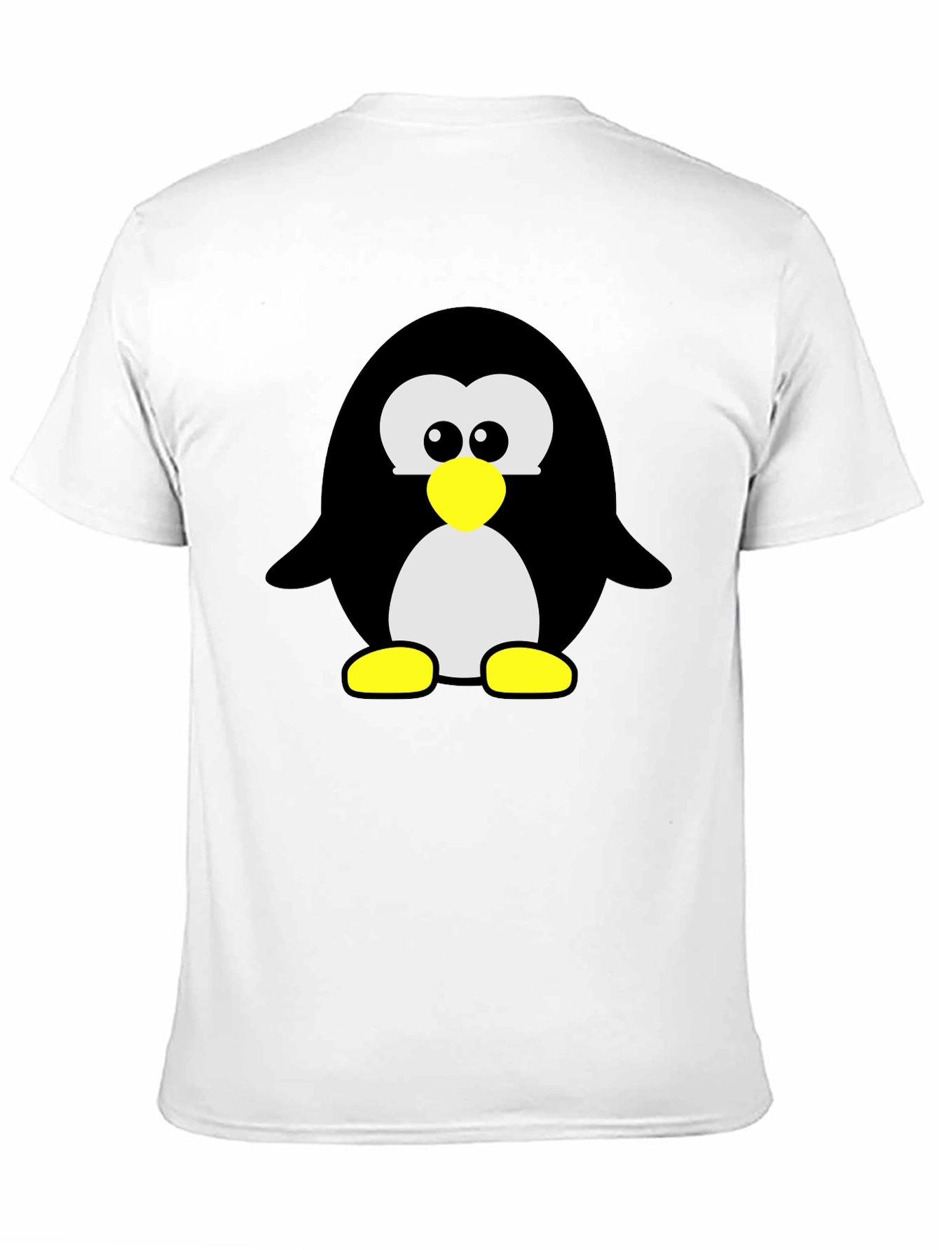 Black Cartoon Penguin Graphic Print T-Shirt - Black view 11