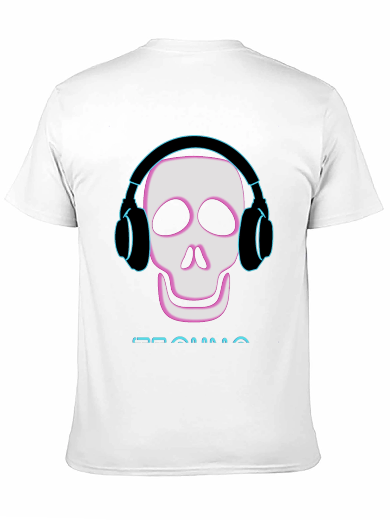 Black Skull with Headphones Black T-Shirt view 11