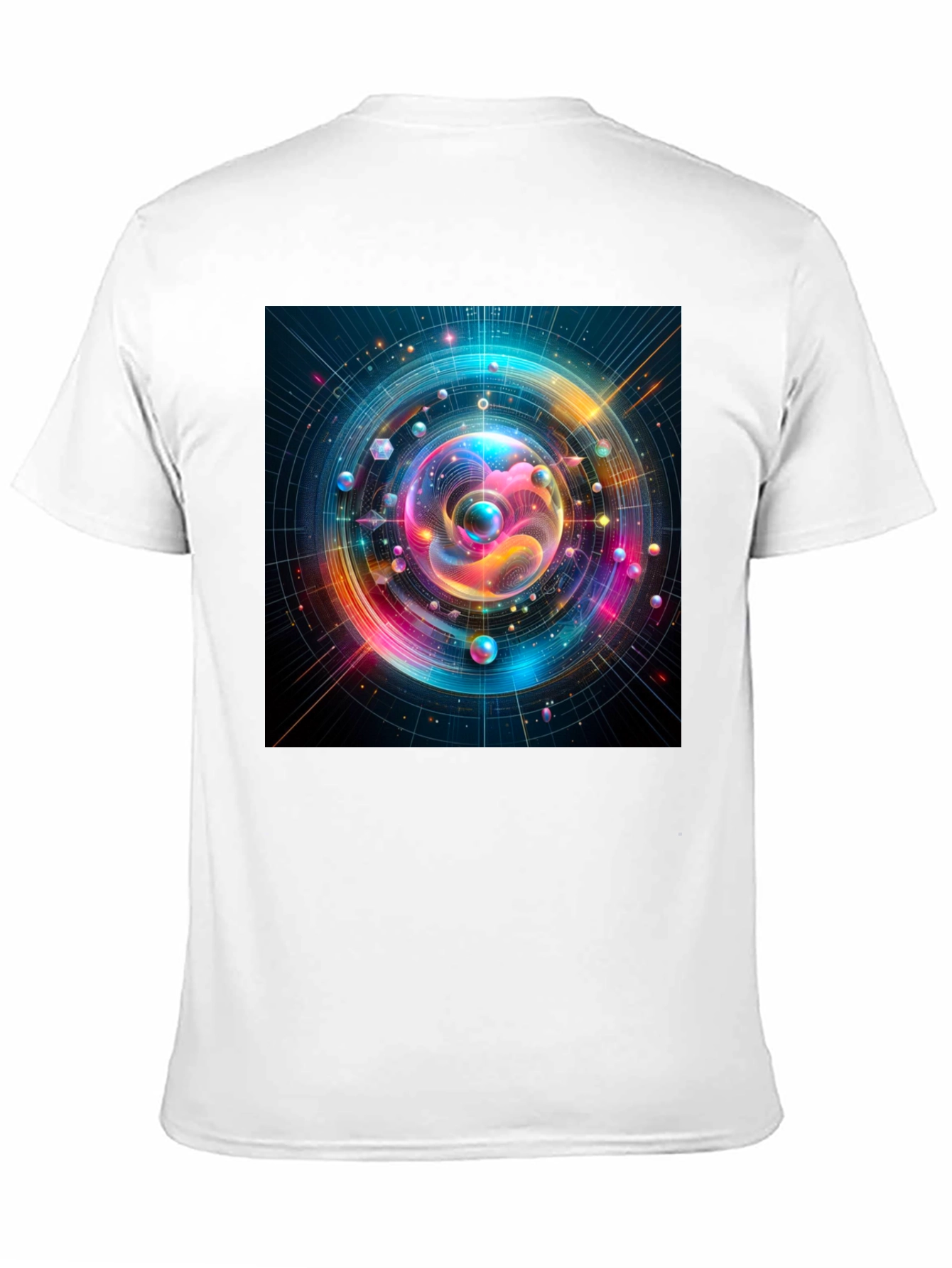 Black Colorful Space T-Shirt - Unique Design view 11