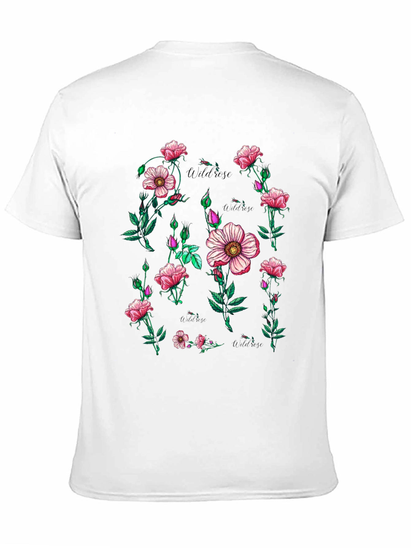 Black Wildrose Floral Print Black T-Shirt view 11