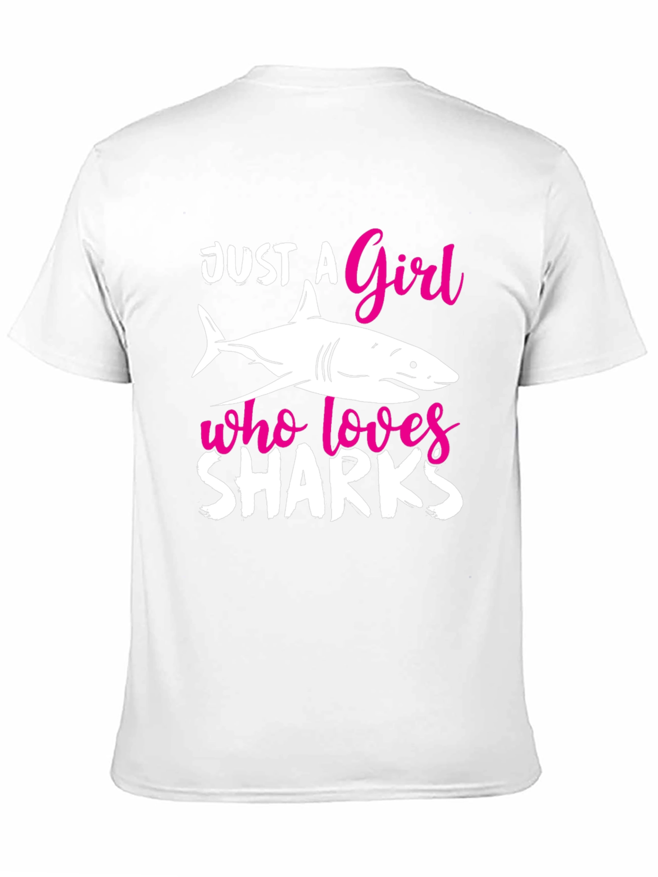 Black Just a Girl Who Loves Sharks T-Shirt view 11