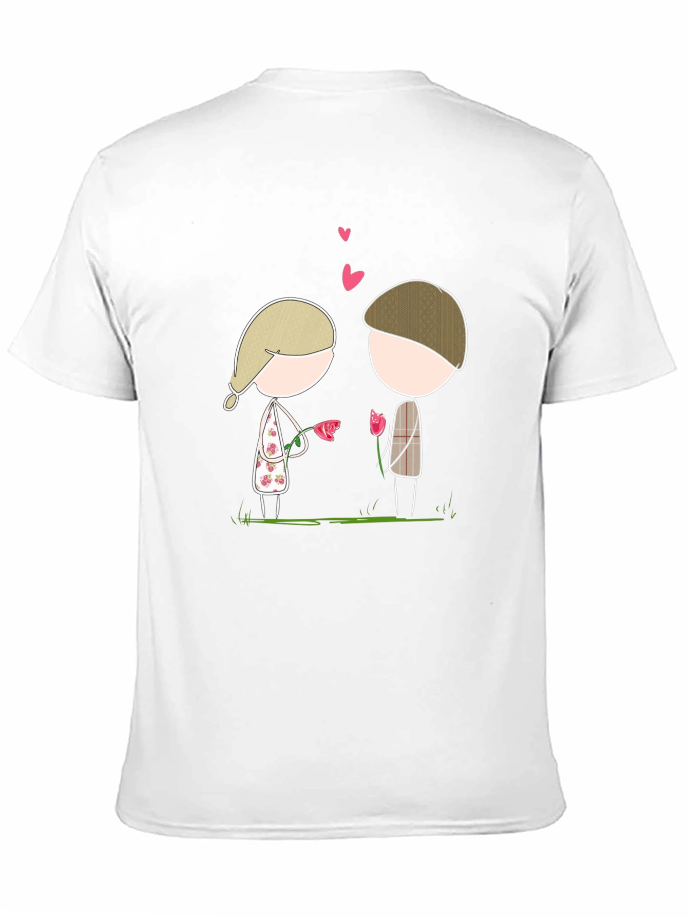 Black Cute Couple Cartoon Graphic Tee view 11