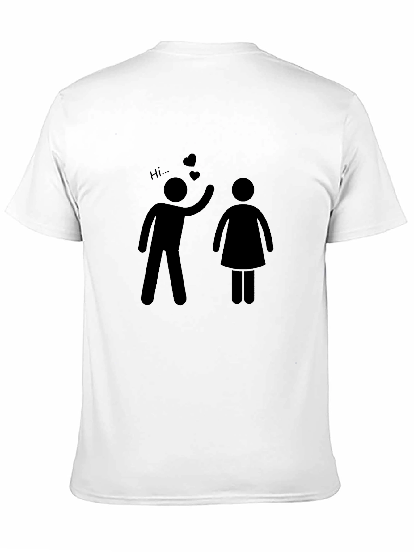 Black Stick Figure Love Graphic Tee - Black Cotton T-Shirt view 11