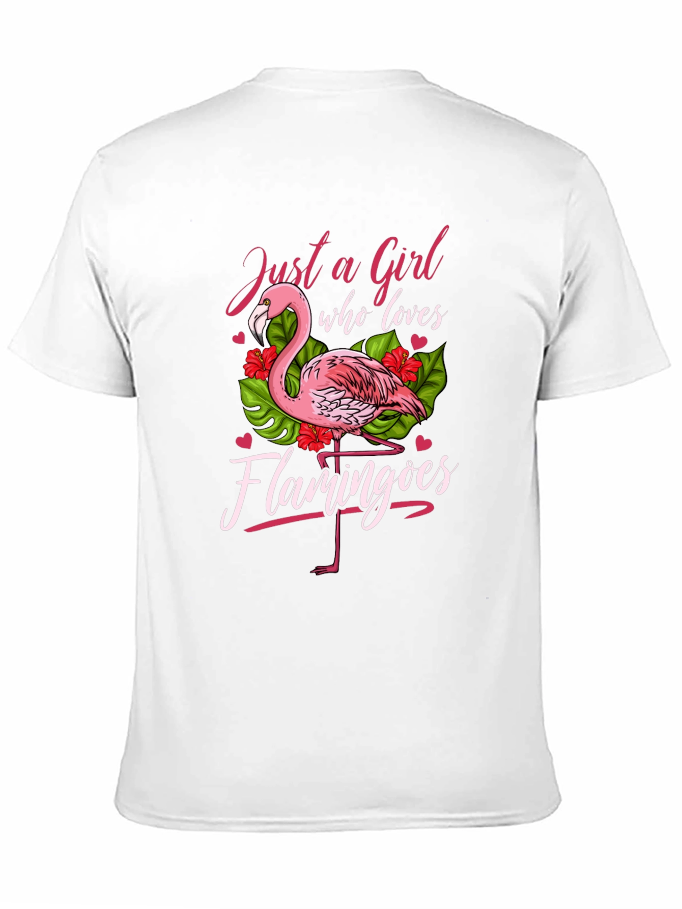 Black Just a Girl Who Loves Flamingos T-Shirt view 11