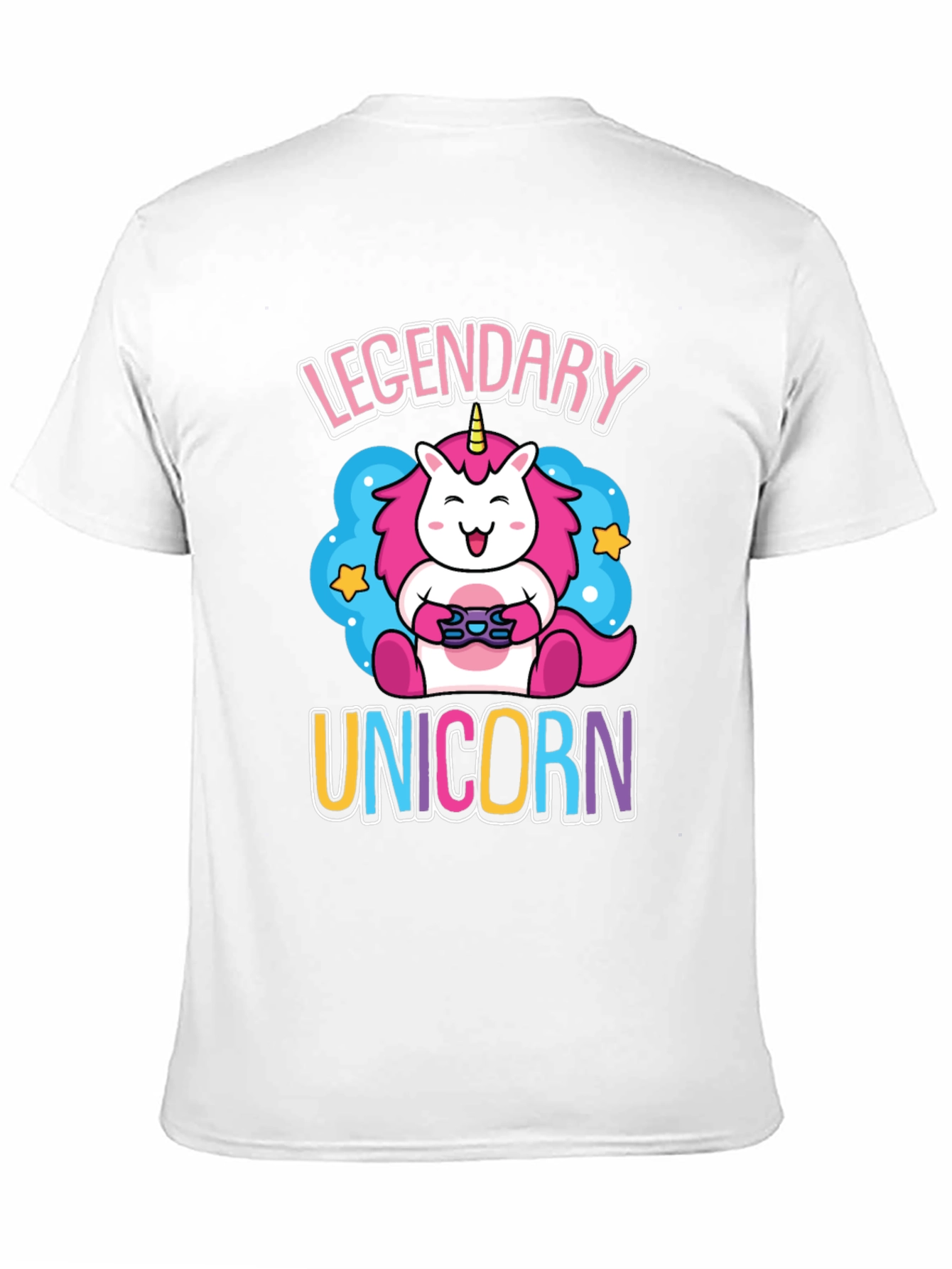 Black Legendary Unicorn Gamer Graphic T-Shirt view 11