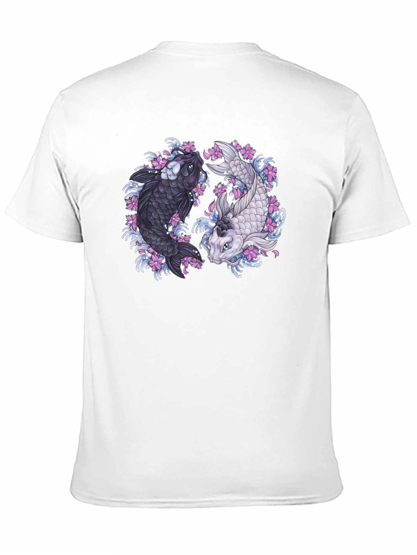 Black Yin Yang Koi Fish Graphic Tee view 11