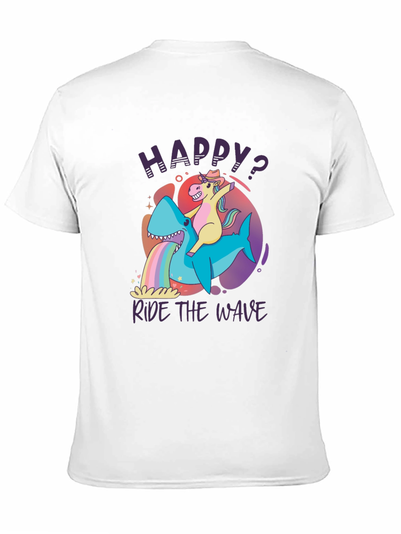 Black Happy Ride the Wave Graphic T-Shirt view 11