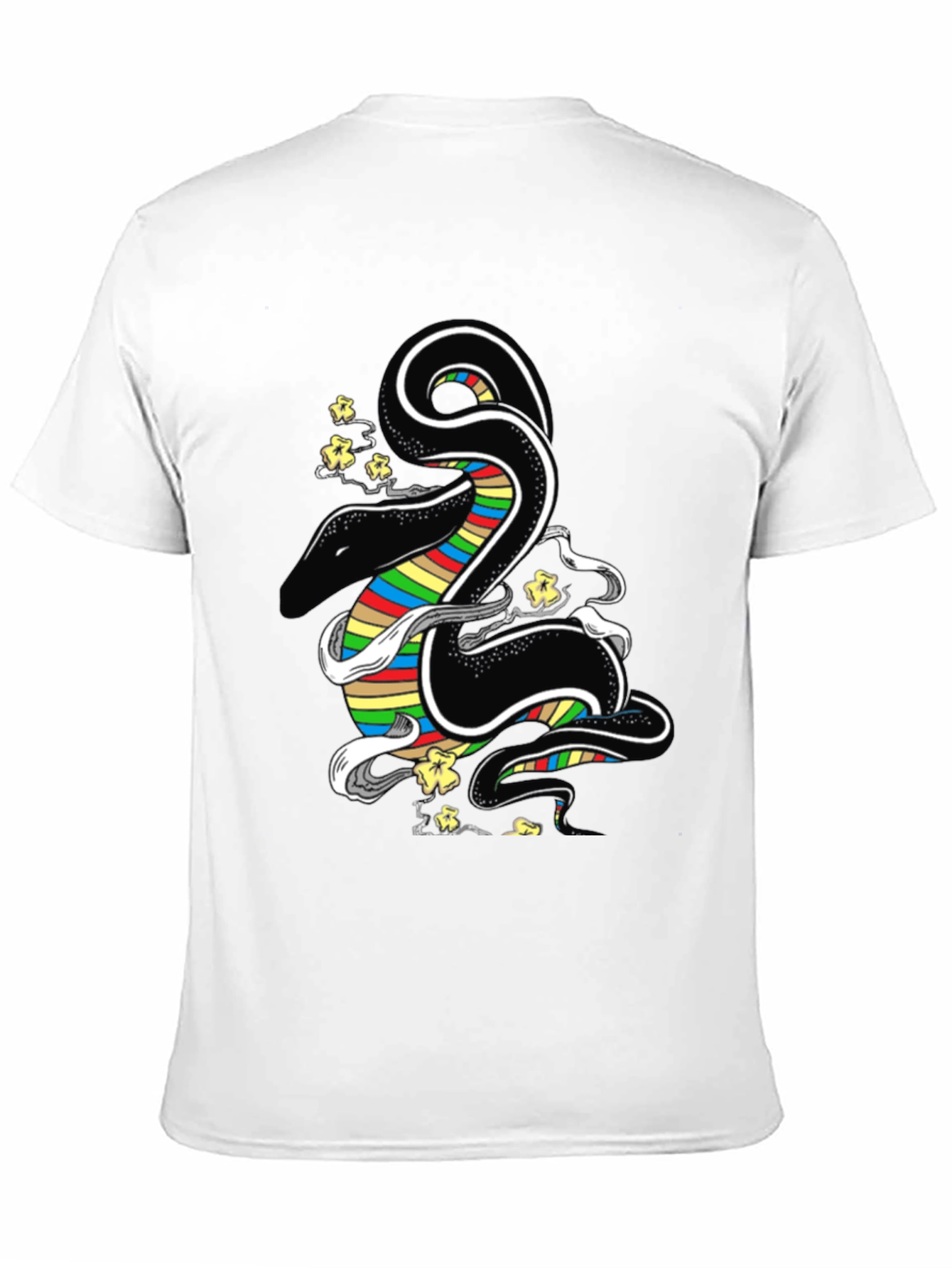 Black Rainbow Snake Graphic T-Shirt - Men's view 11