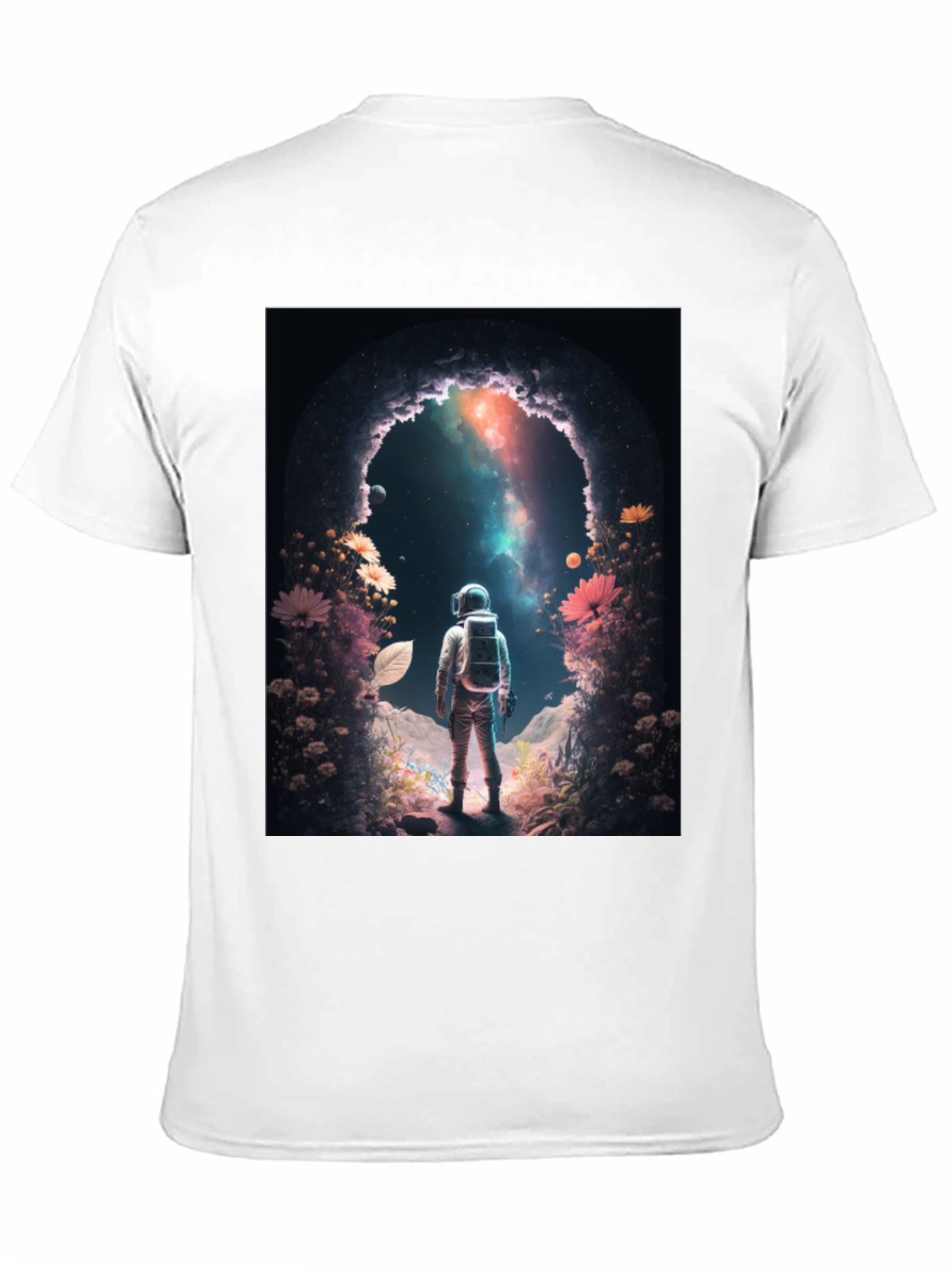 Black Astronaut Galaxy Portal Graphic Tee - Black view 11