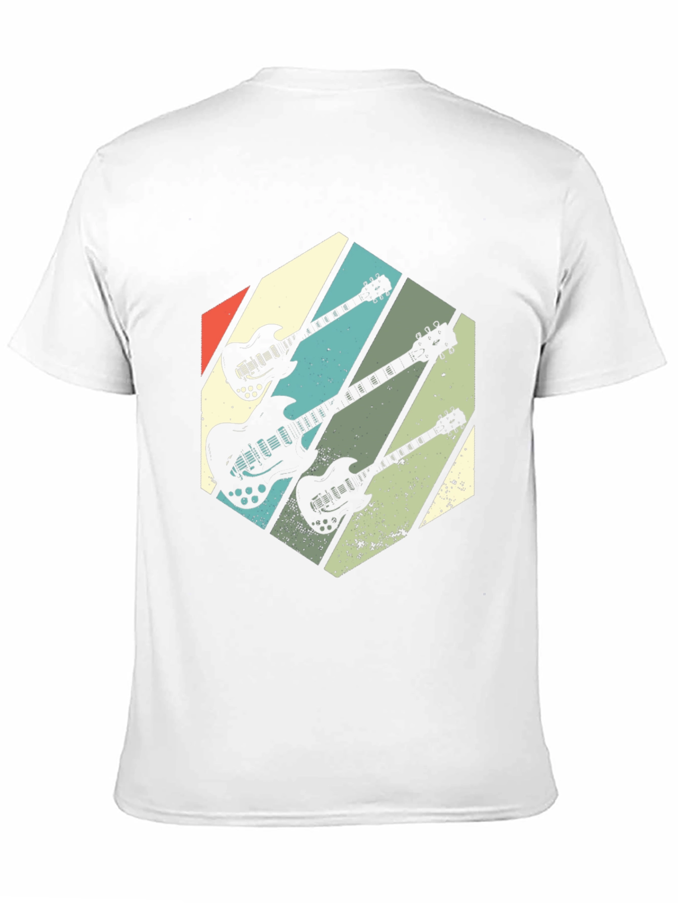 Black Retro Guitar Graphic T-Shirt - Vintage Rock Style view 11