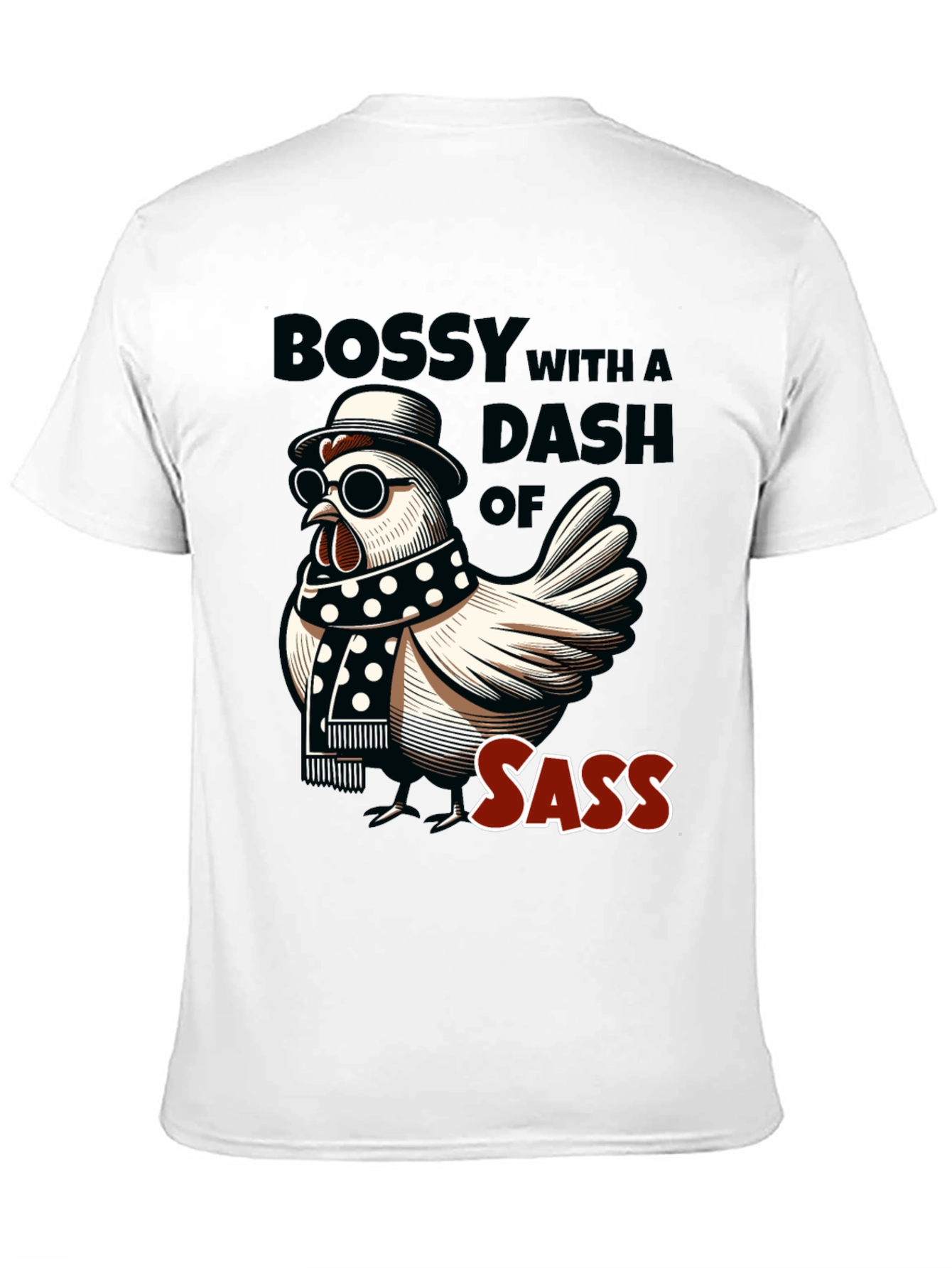 Black Bossy Sass Chicken Graphic Tee view 11