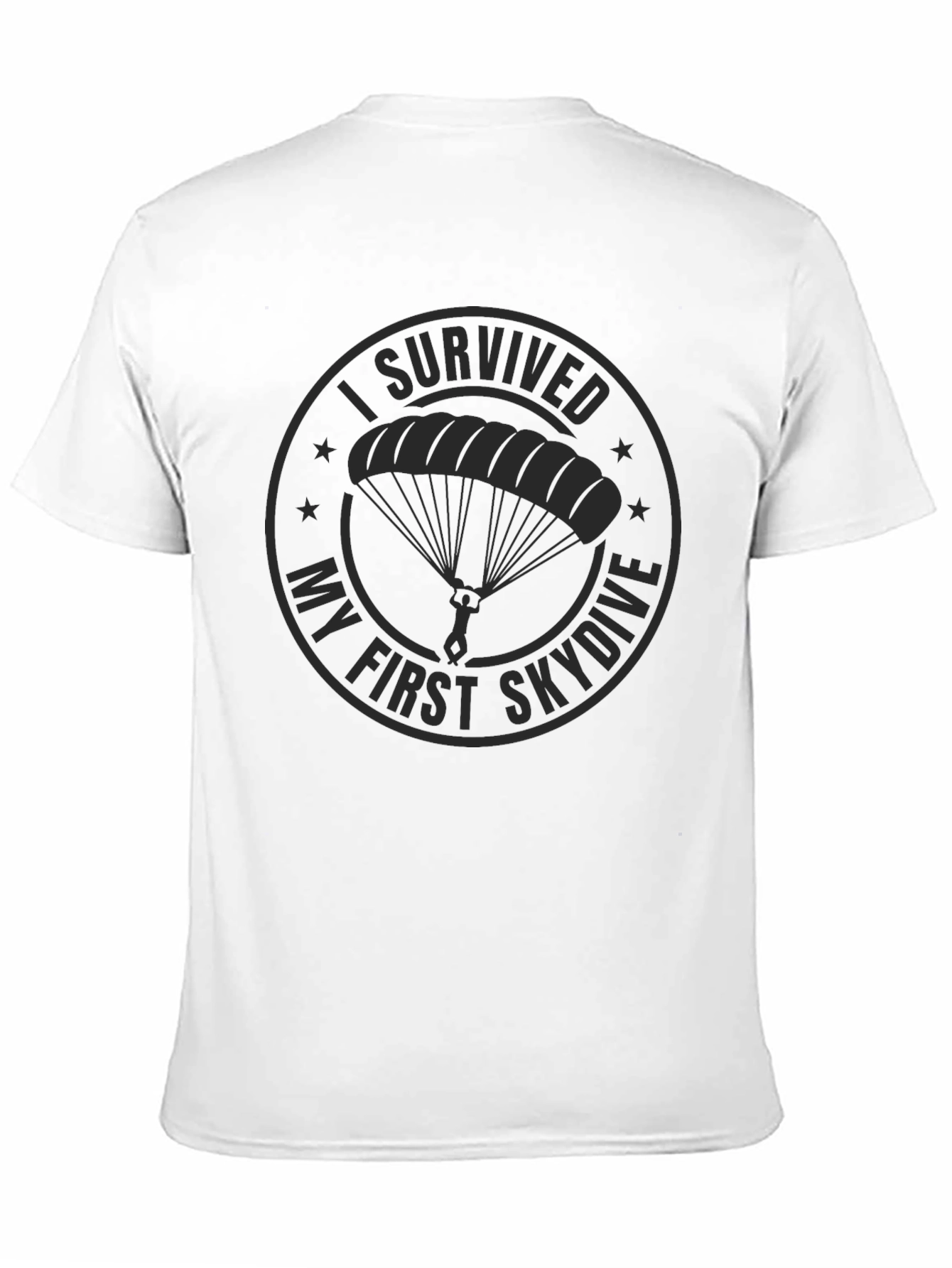 Black Skydiving Survivor T-Shirt - Black Cotton Tee view 11