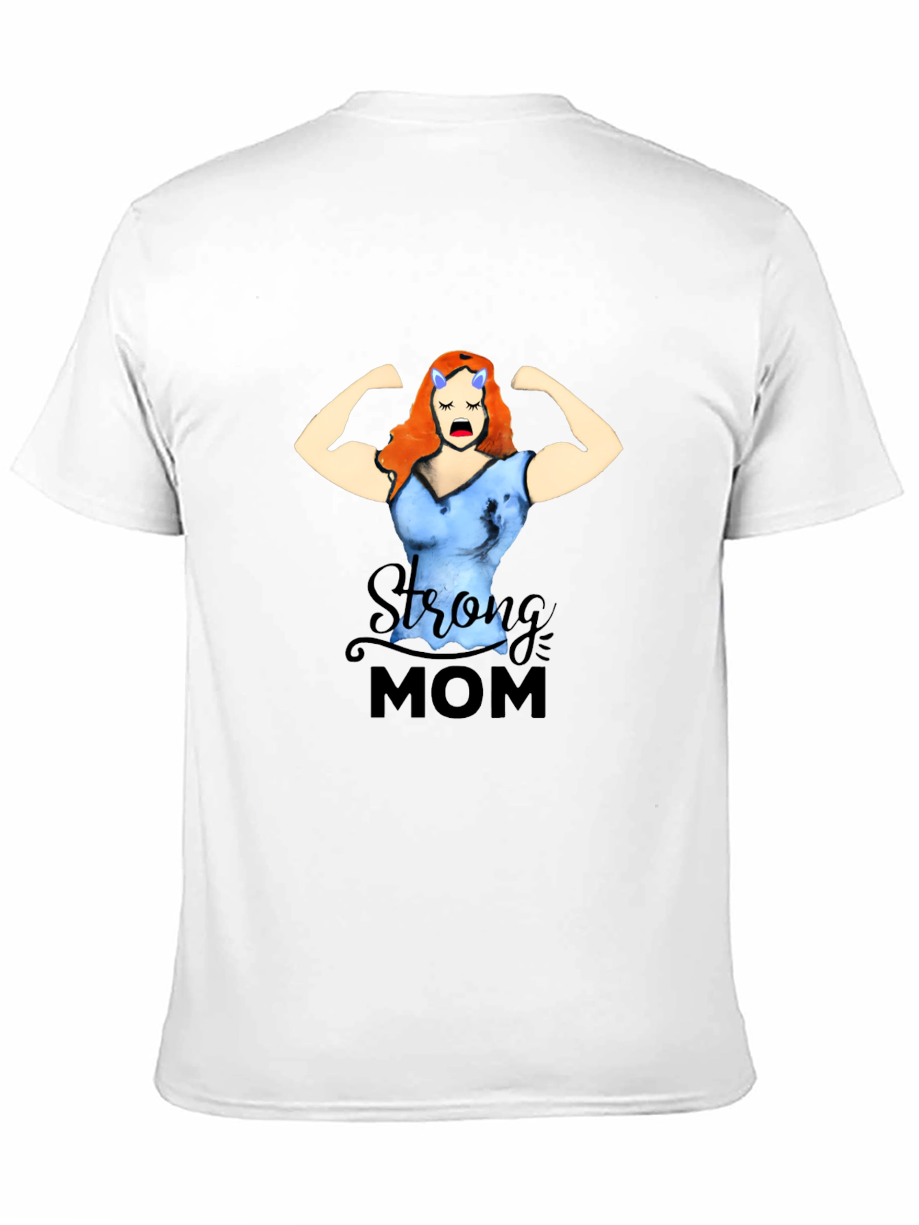 Black Strong Mom Graphic Tee - Black Cotton Blend T-Shirt view 11
