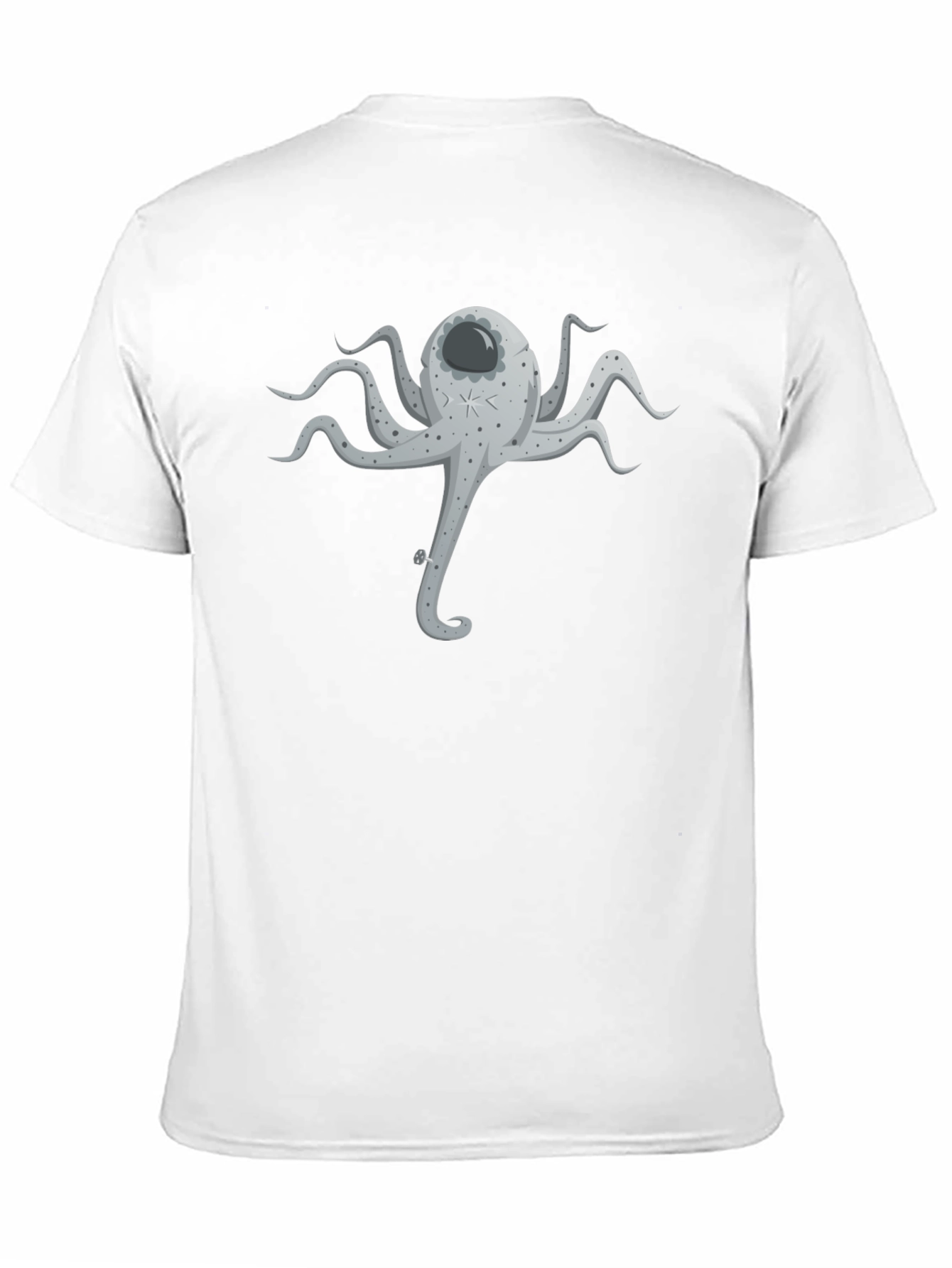 Black Cosmic Octopus Graphic Tee - Black Cotton Blend view 11