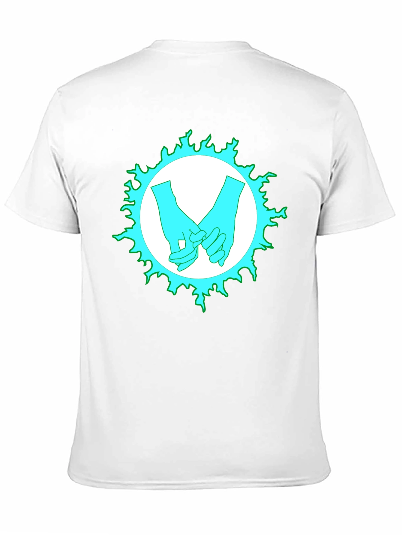 Black Cyan Hands Graphic Print Black T-Shirt view 11