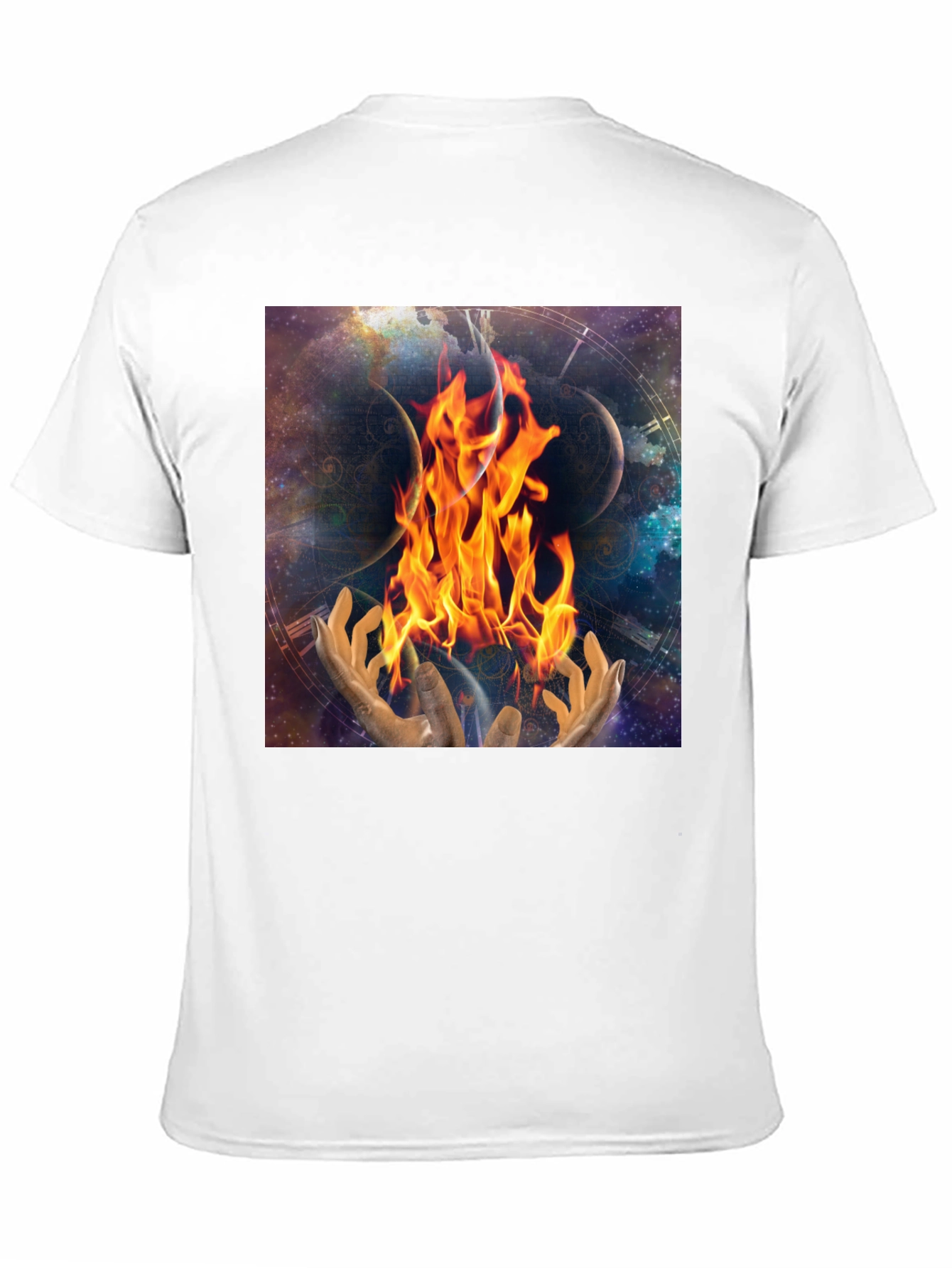 Black Cosmic Fire Black T-Shirt view 11