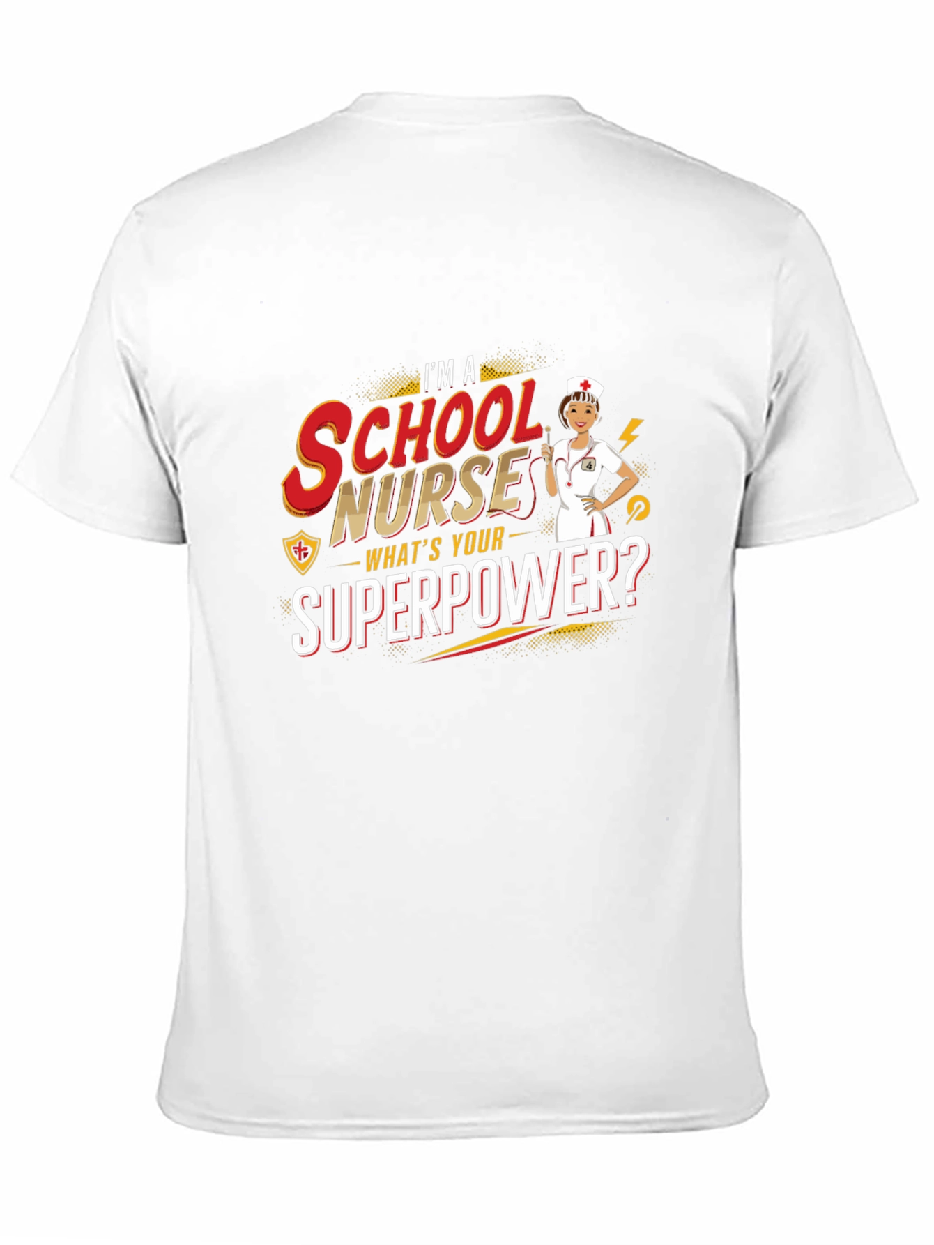 Black School Nurse Superpower T-Shirt view 11