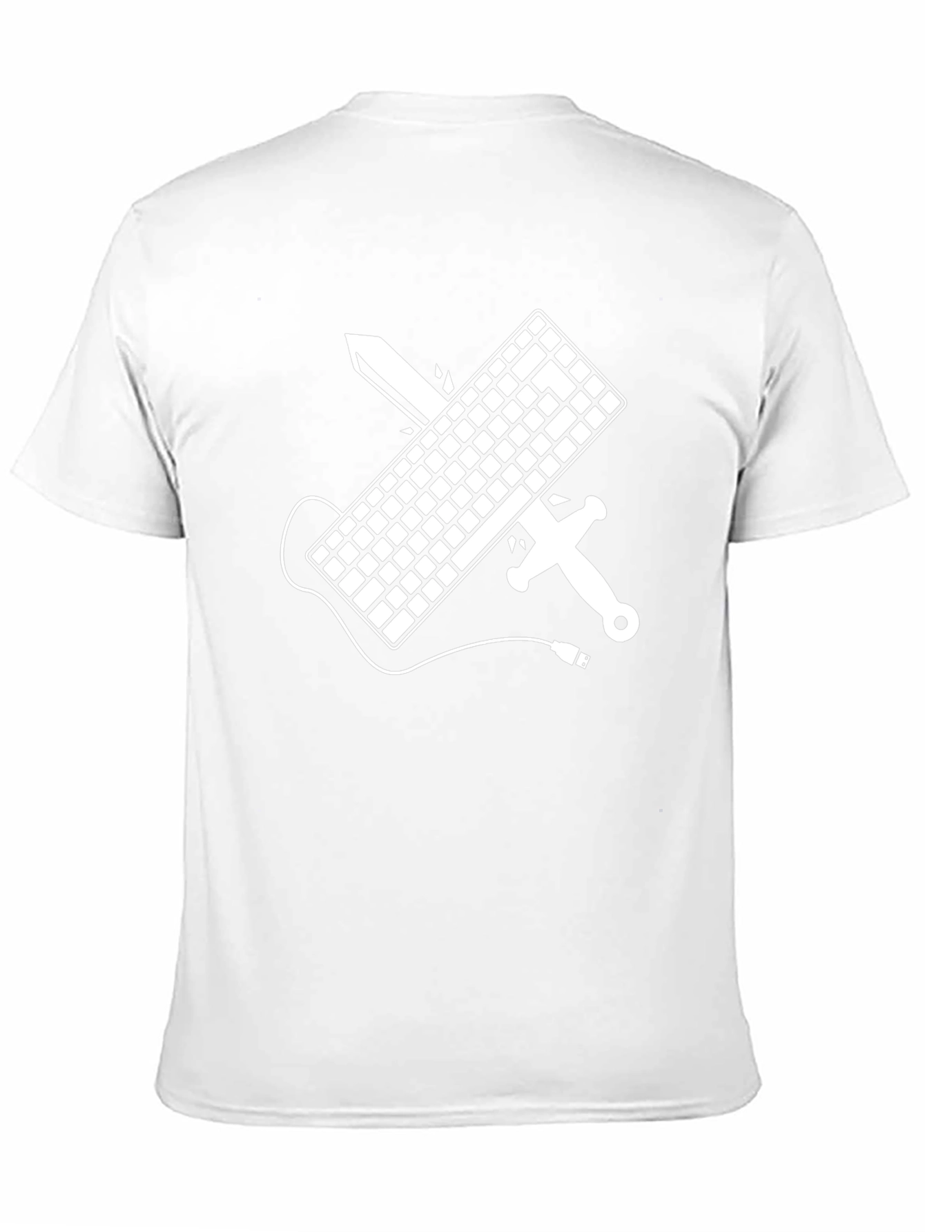 Black Keyboard Warrior T-Shirt - Gamer Sword Design view 11