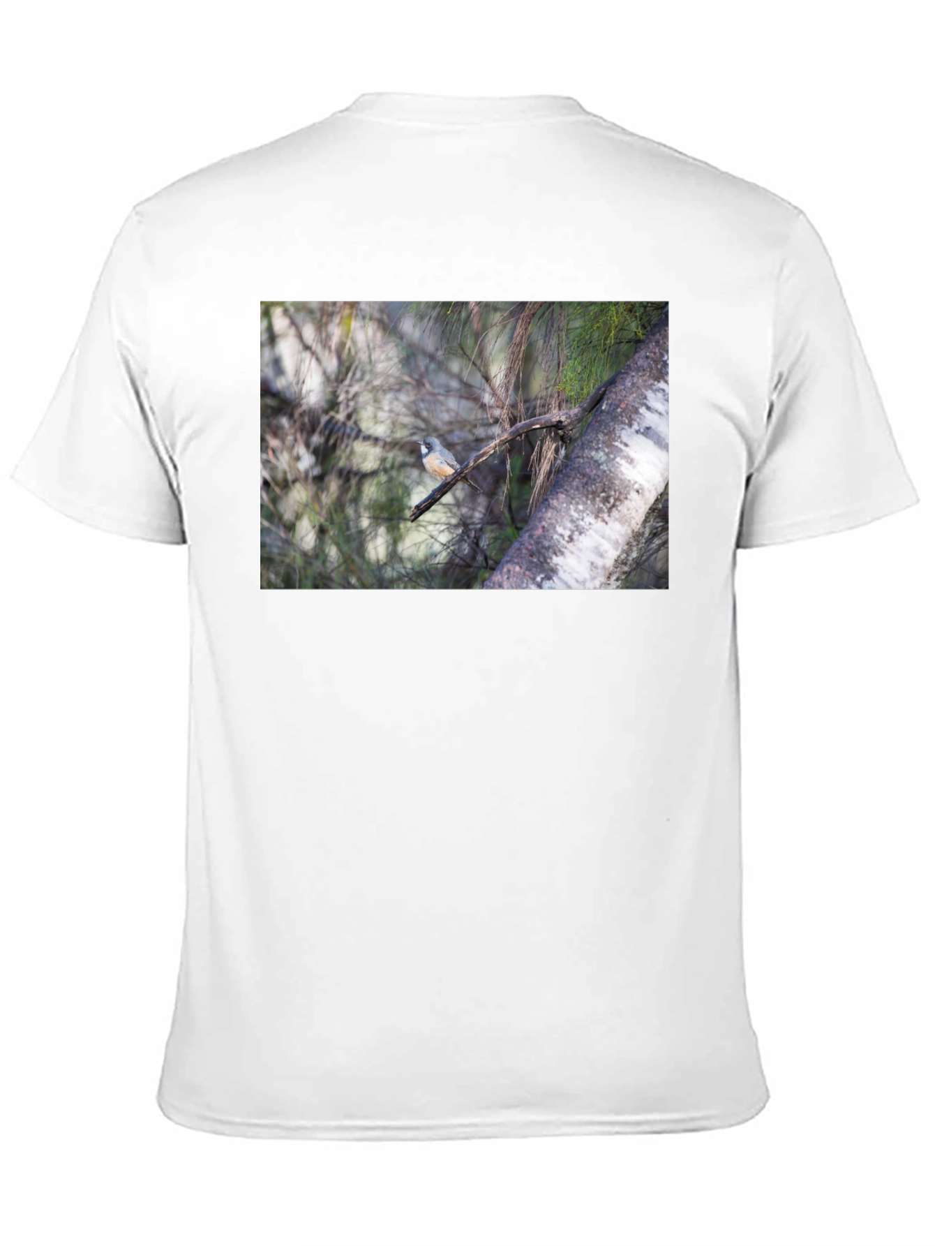 Black Bird on Branch Black T-Shirt view 11