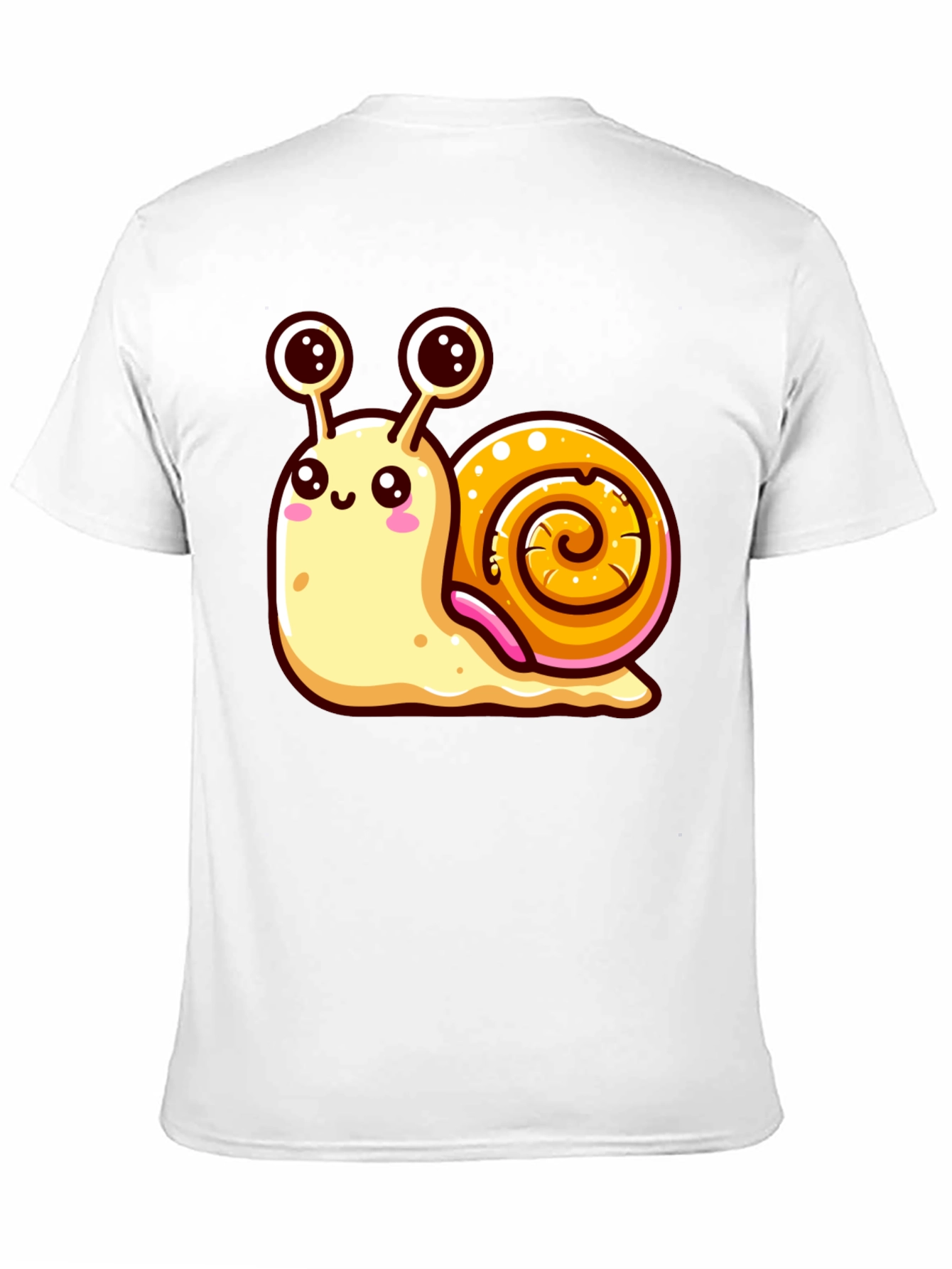 Black Cute Snail Graphic Tee - Black Unisex Shirt view 11