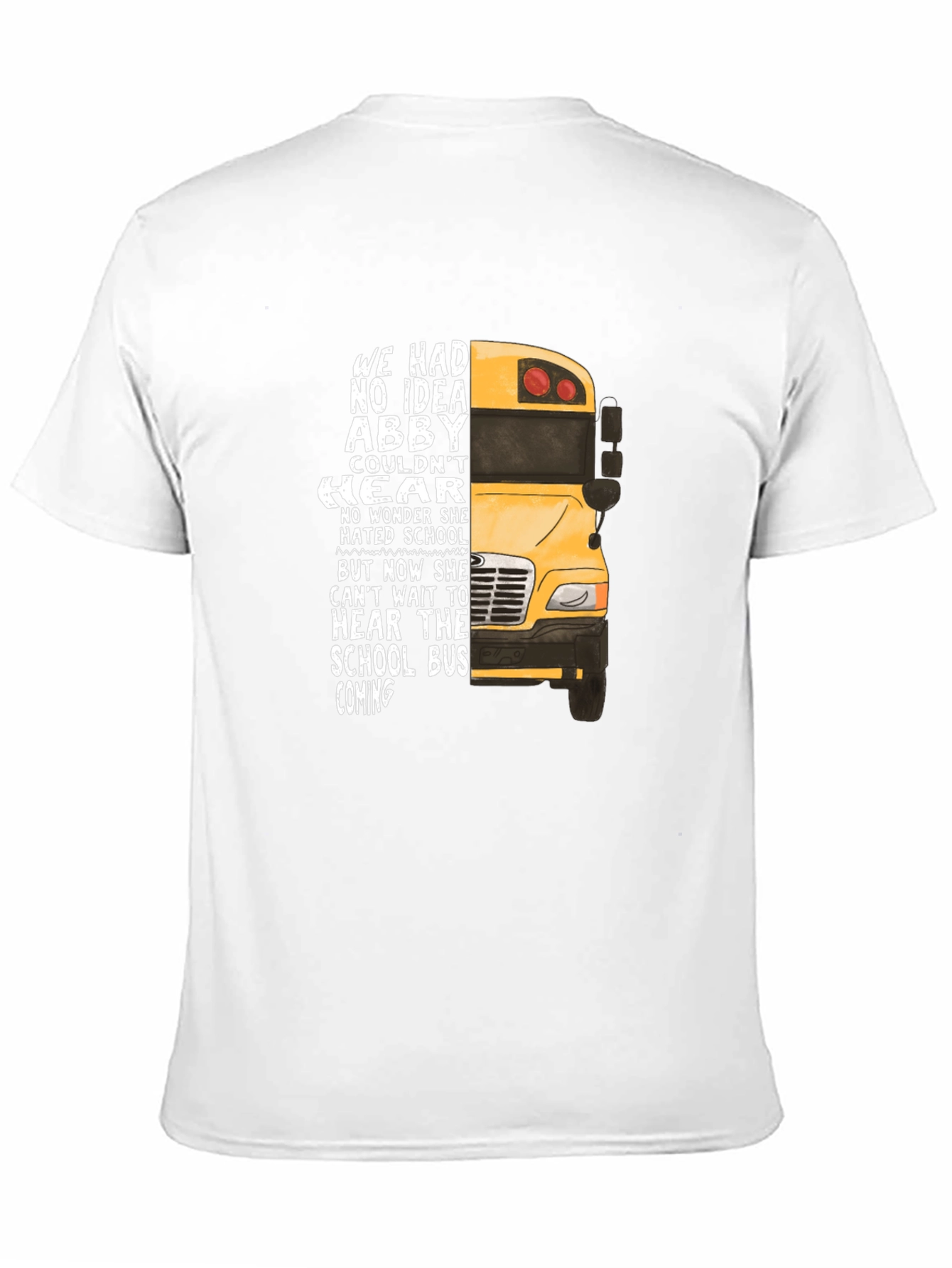 Black Abby School Bus T-Shirt - Hearing Loss Awareness view 11
