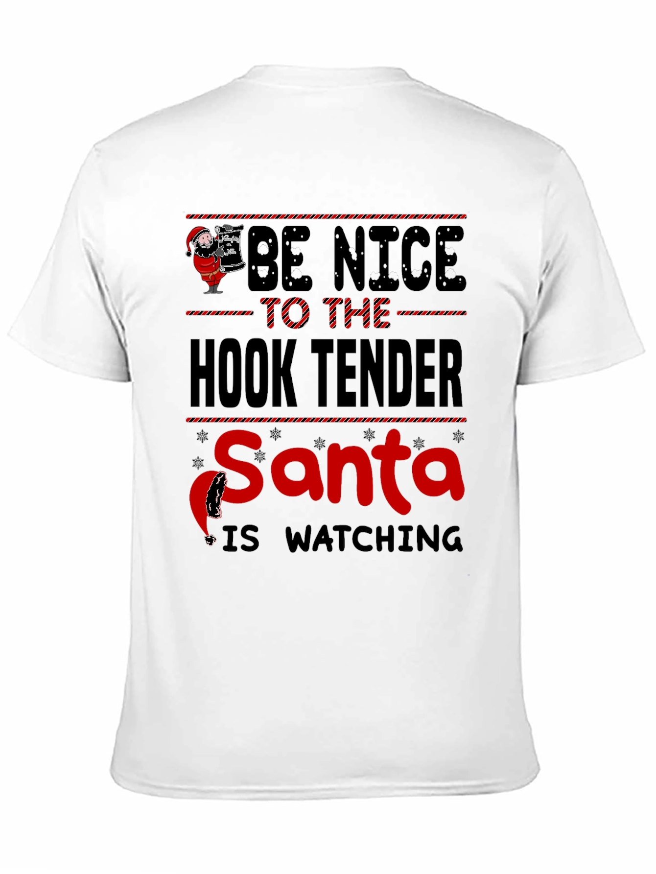 Black Be Nice to the Hook Tender Santa T-Shirt view 11