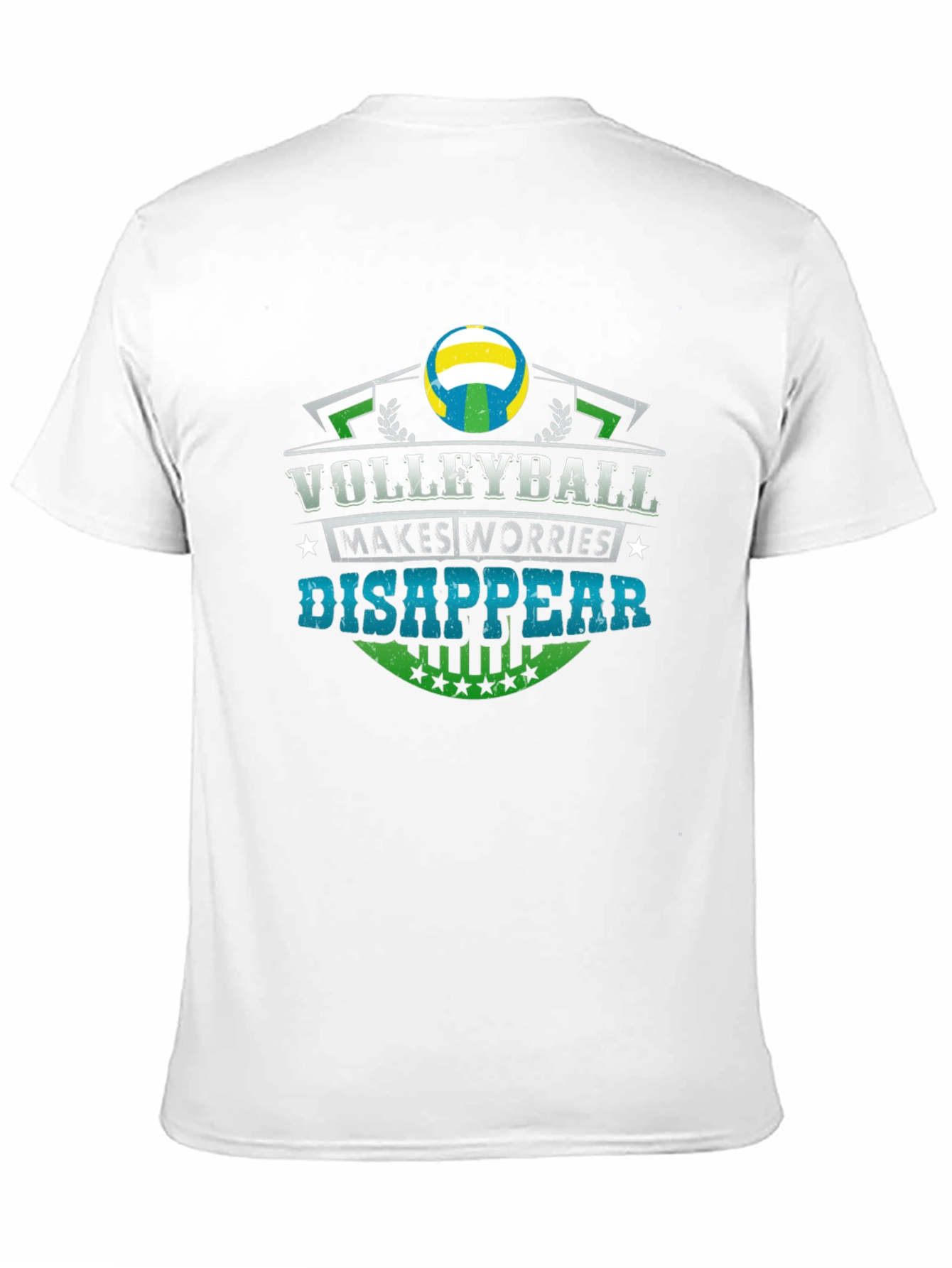 Black Volleyball Makes Worries Disappear Black T-Shirt view 11