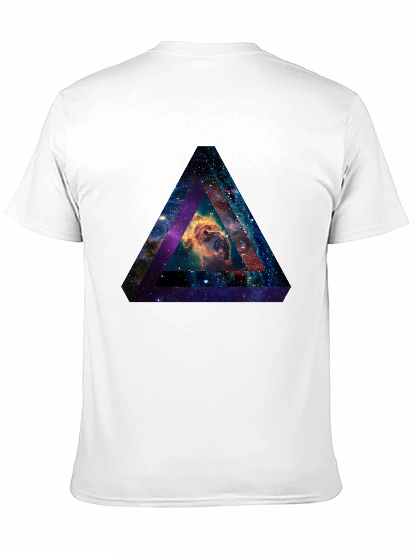 Black Nebula Triangle Graphic T-Shirt view 11