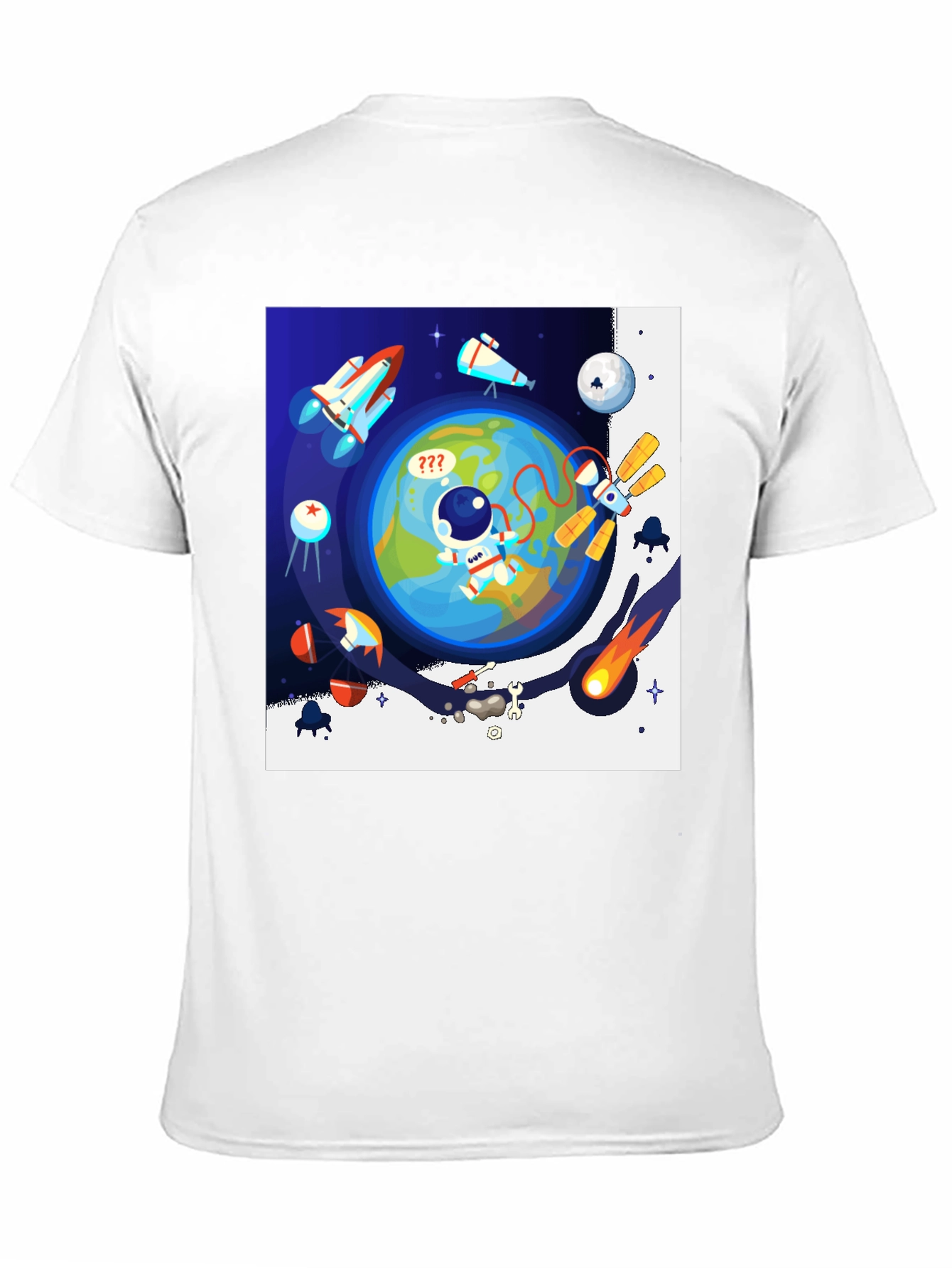 Black Astronaut in Space Graphic T-Shirt - Black view 11