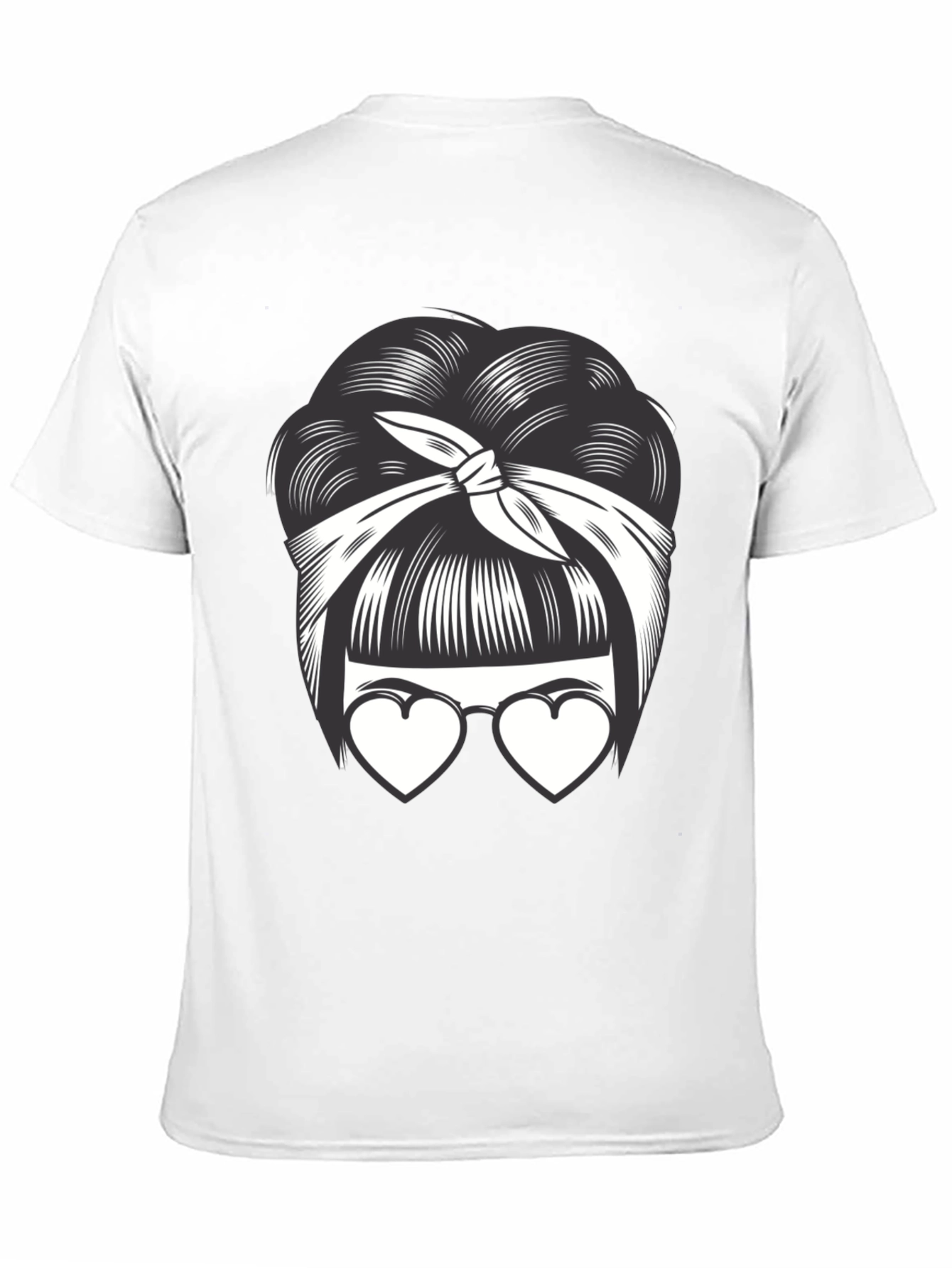 Black Bandana Bun & Heart Glasses Graphic T-Shirt view 11