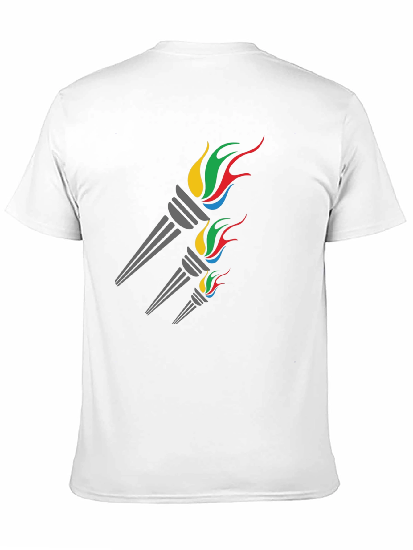 Black Olympic Torch Graphic Tee - Stylish Men's Black T-Shirt view 11