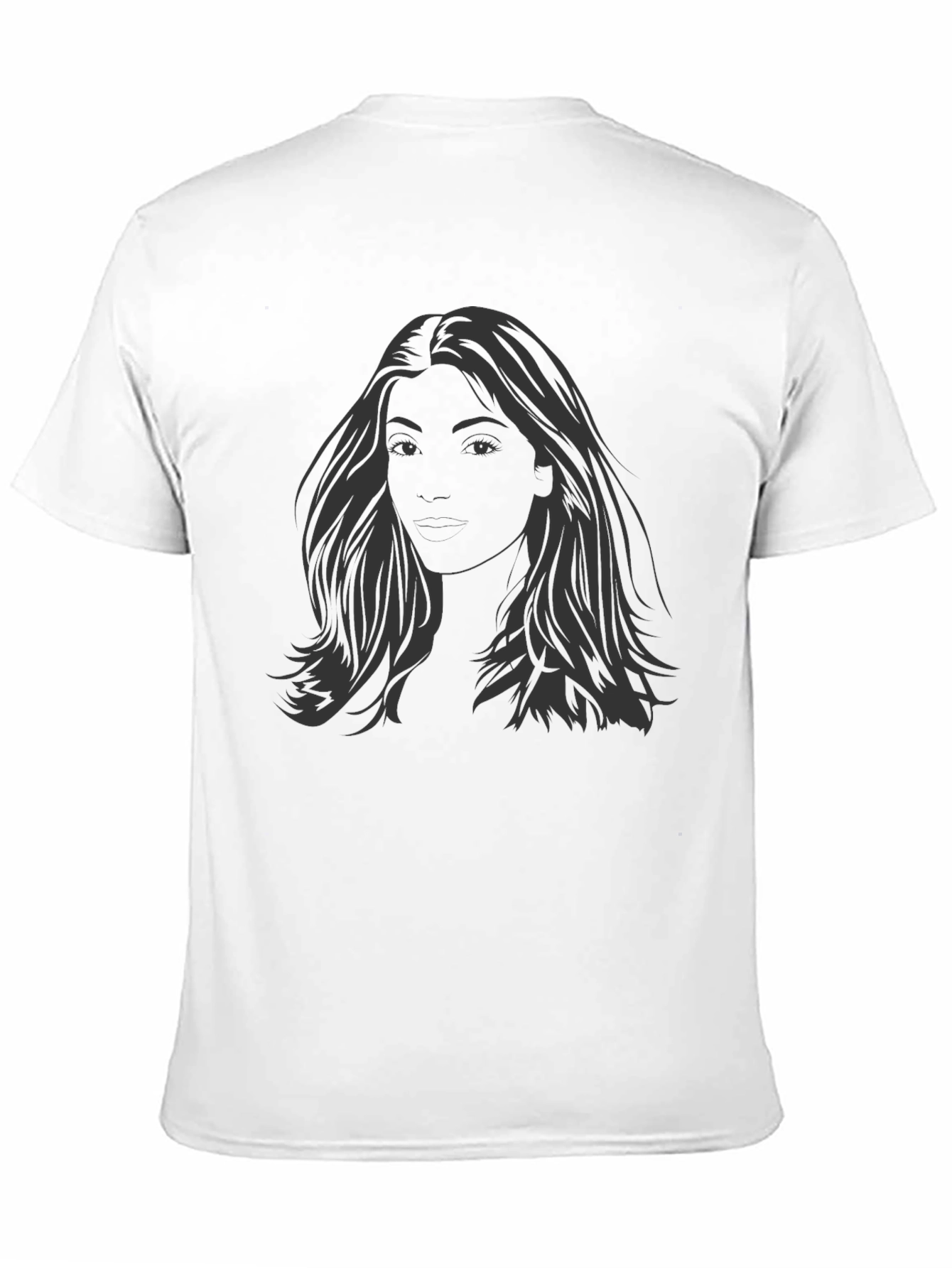 Black Black T-Shirt with Graphic Woman's Portrait view 11