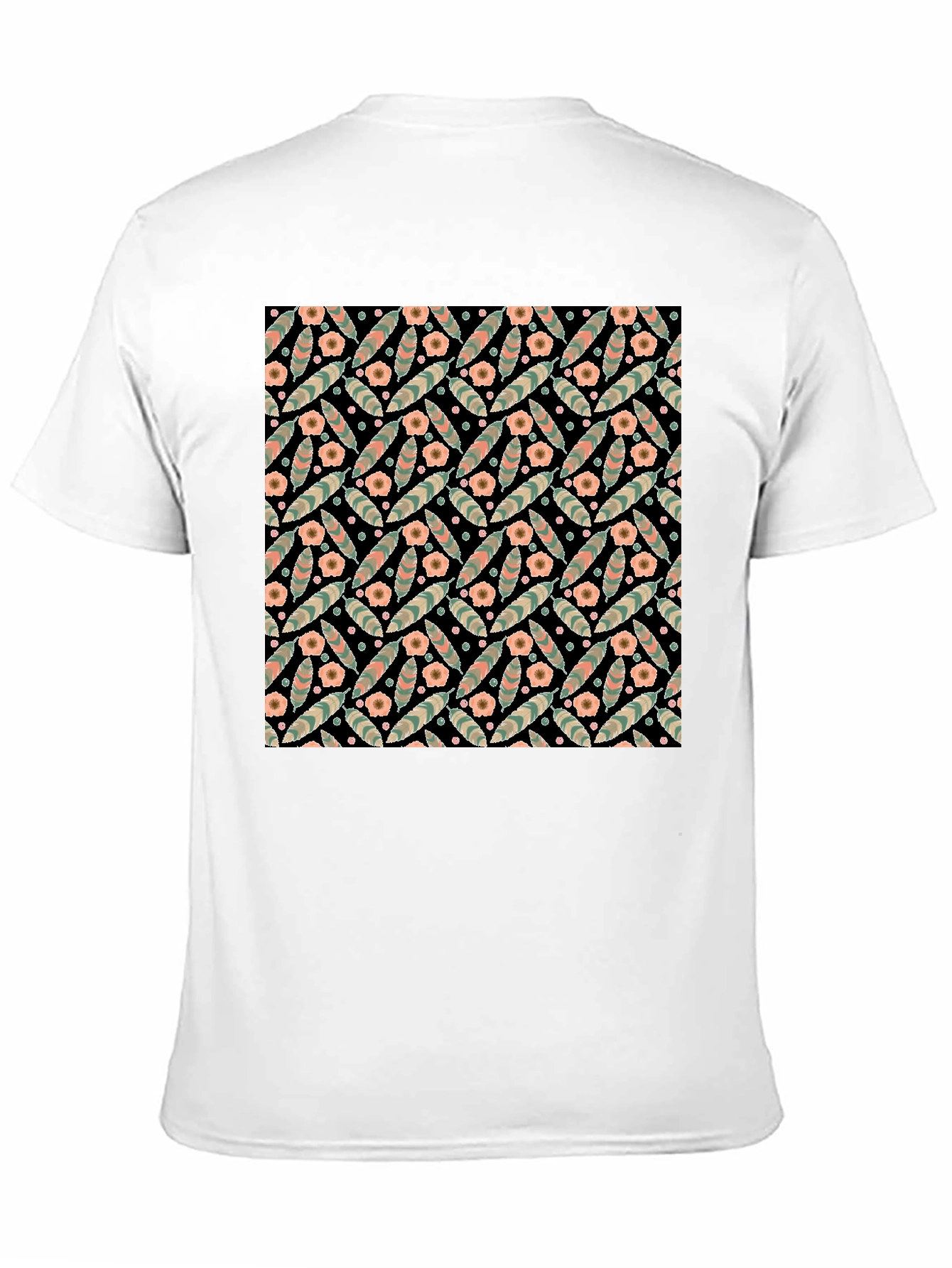 Black Floral Patterned Black T-Shirt view 11