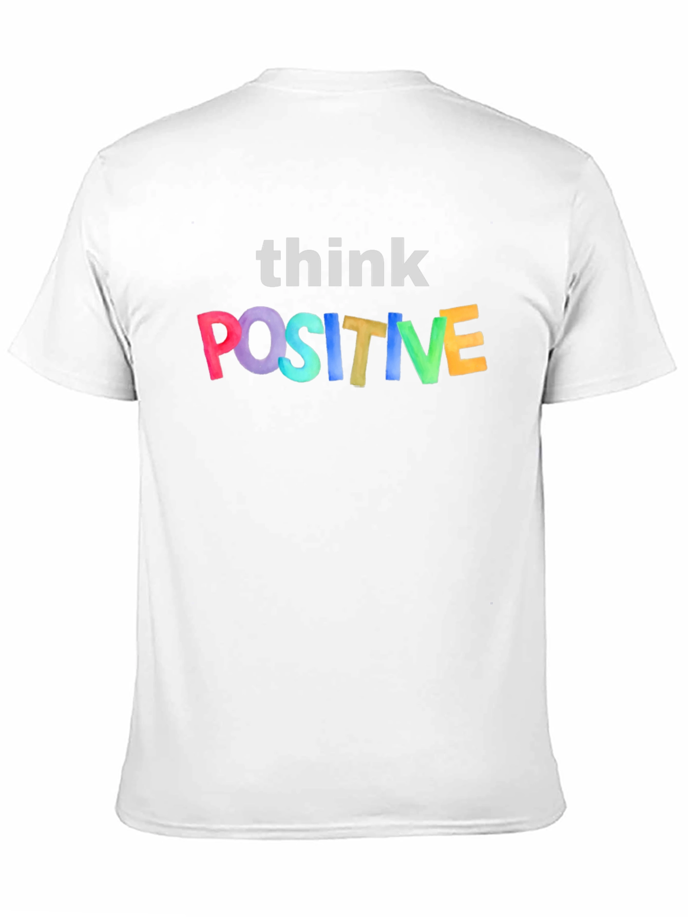 Black Think Positive Graphic Tee - Black Unisex T-Shirt view 11