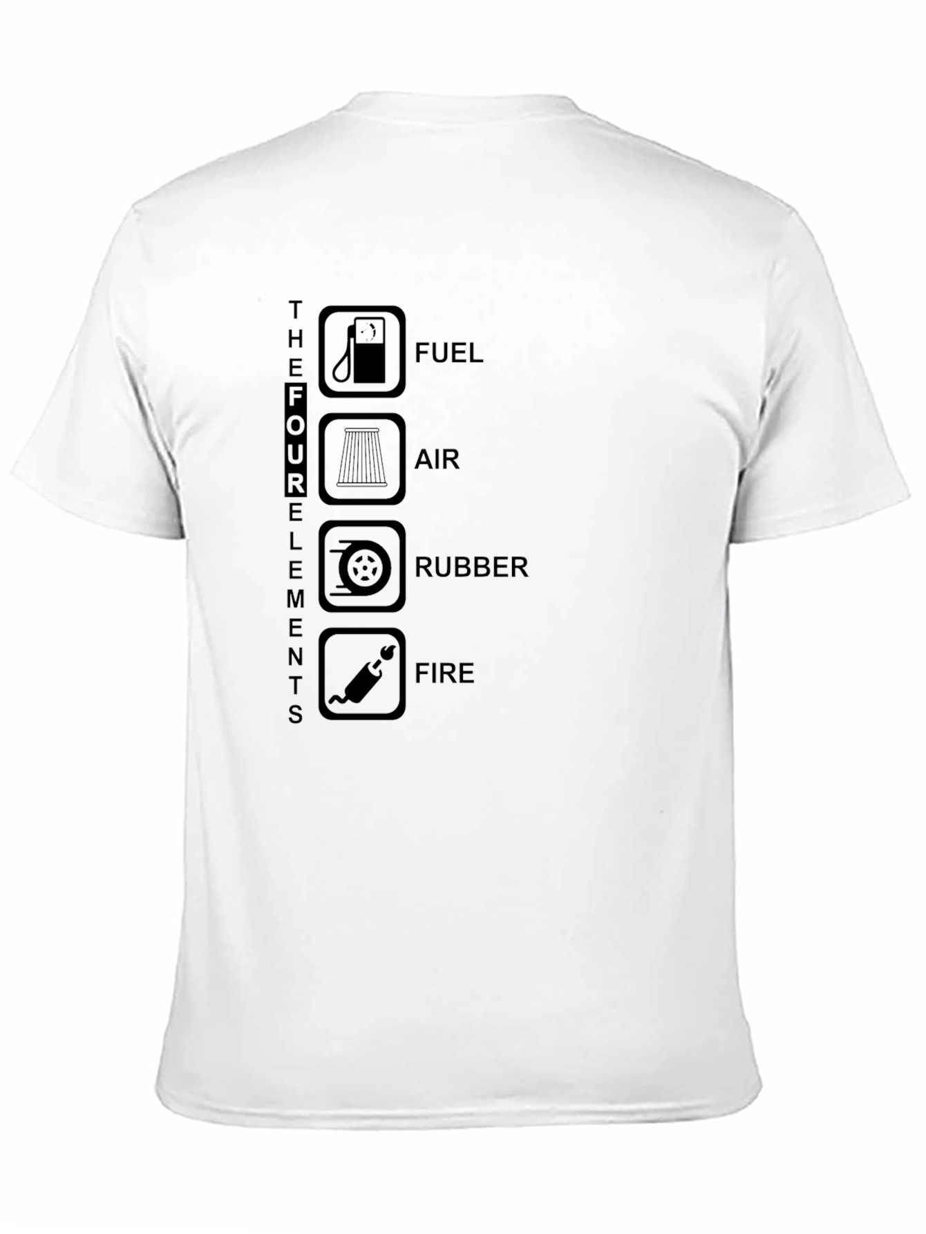 Black The Four Elements T-Shirt - Fuel Air Rubber Fire view 11