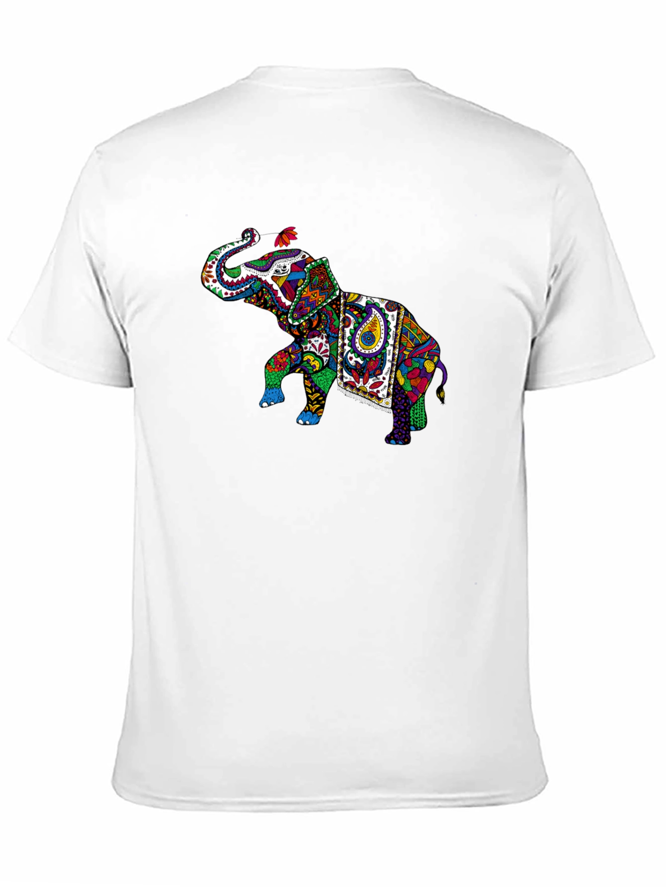 Black Colorful Elephant Graphic Tee - Black view 11