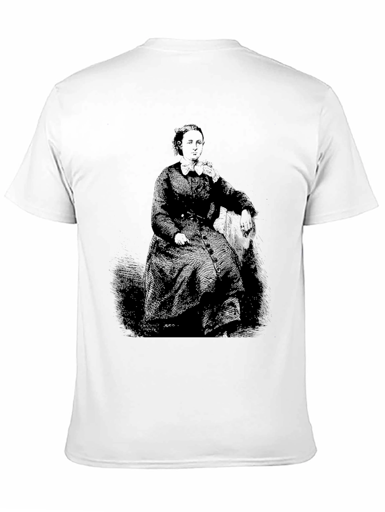 Black Vintage Portrait Graphic Black T-Shirt view 11