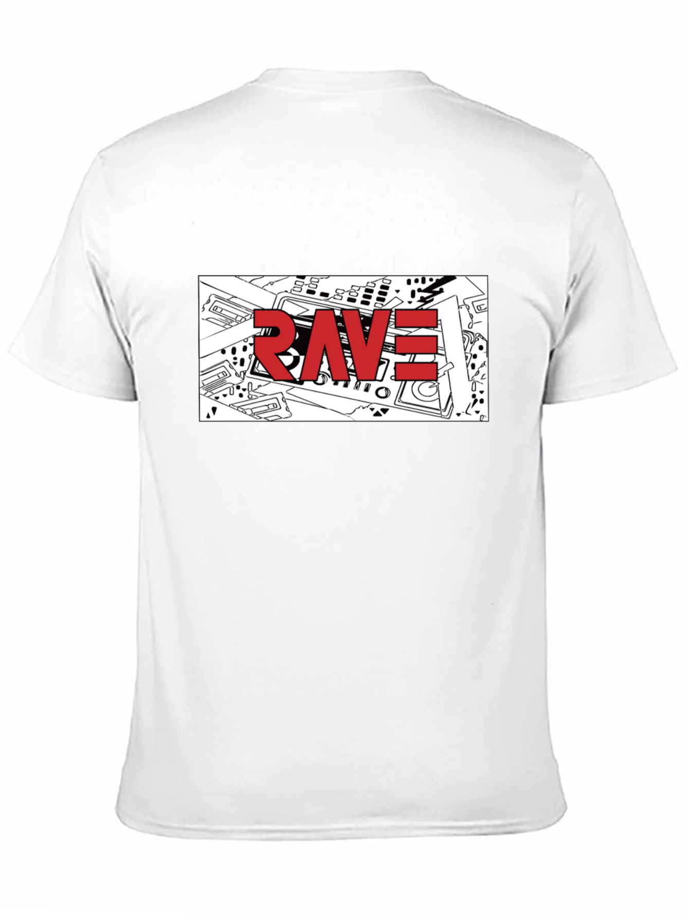 Black Rave Graphic T-Shirt - Black Crew Neck Tee view 11