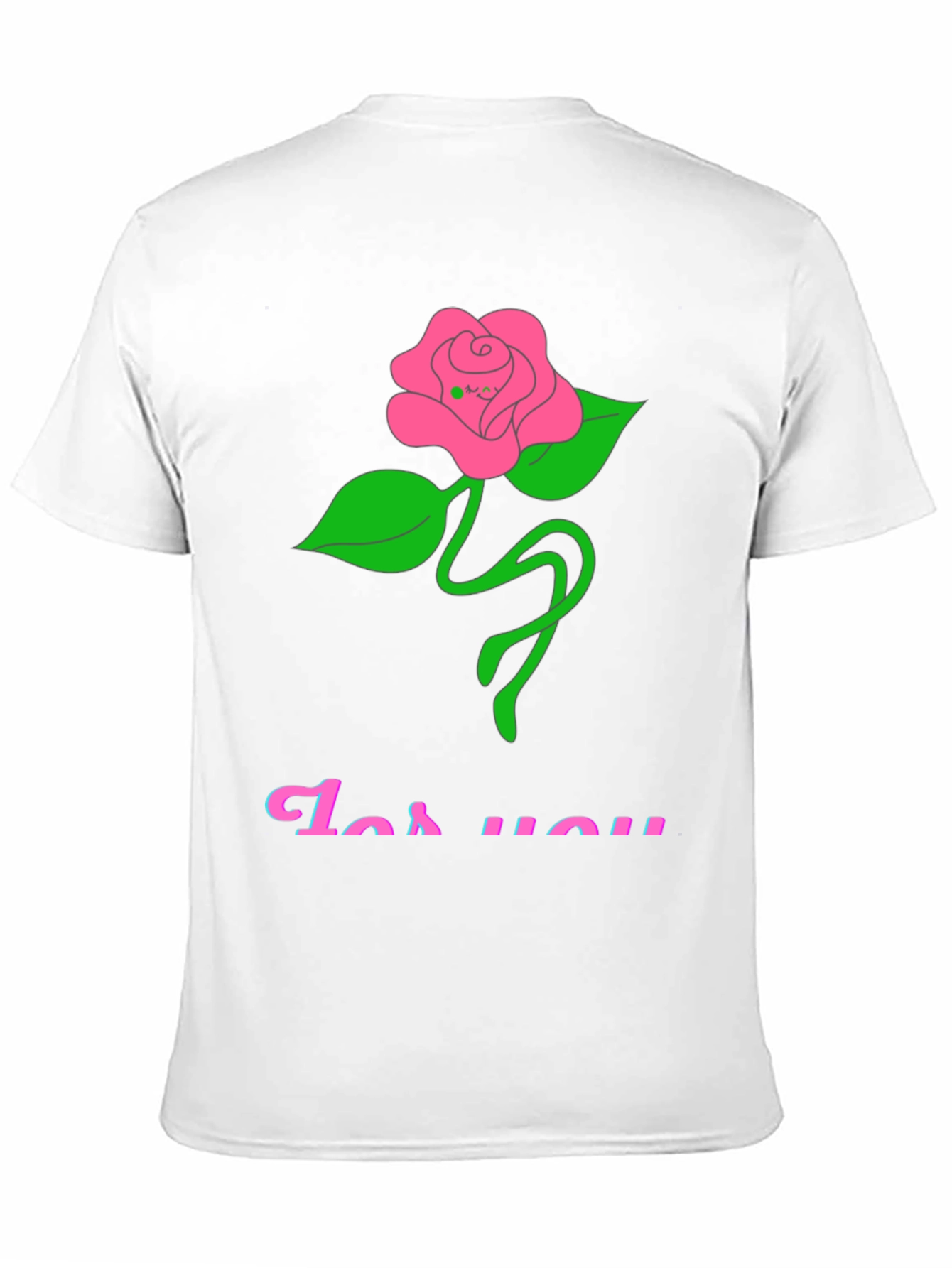 Black Black T-Shirt with Rose "For You" Graphic view 11