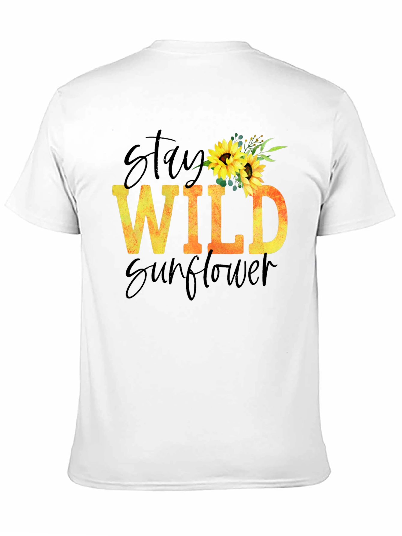 Black Stay Wild Sunflower Graphic T-Shirt view 11