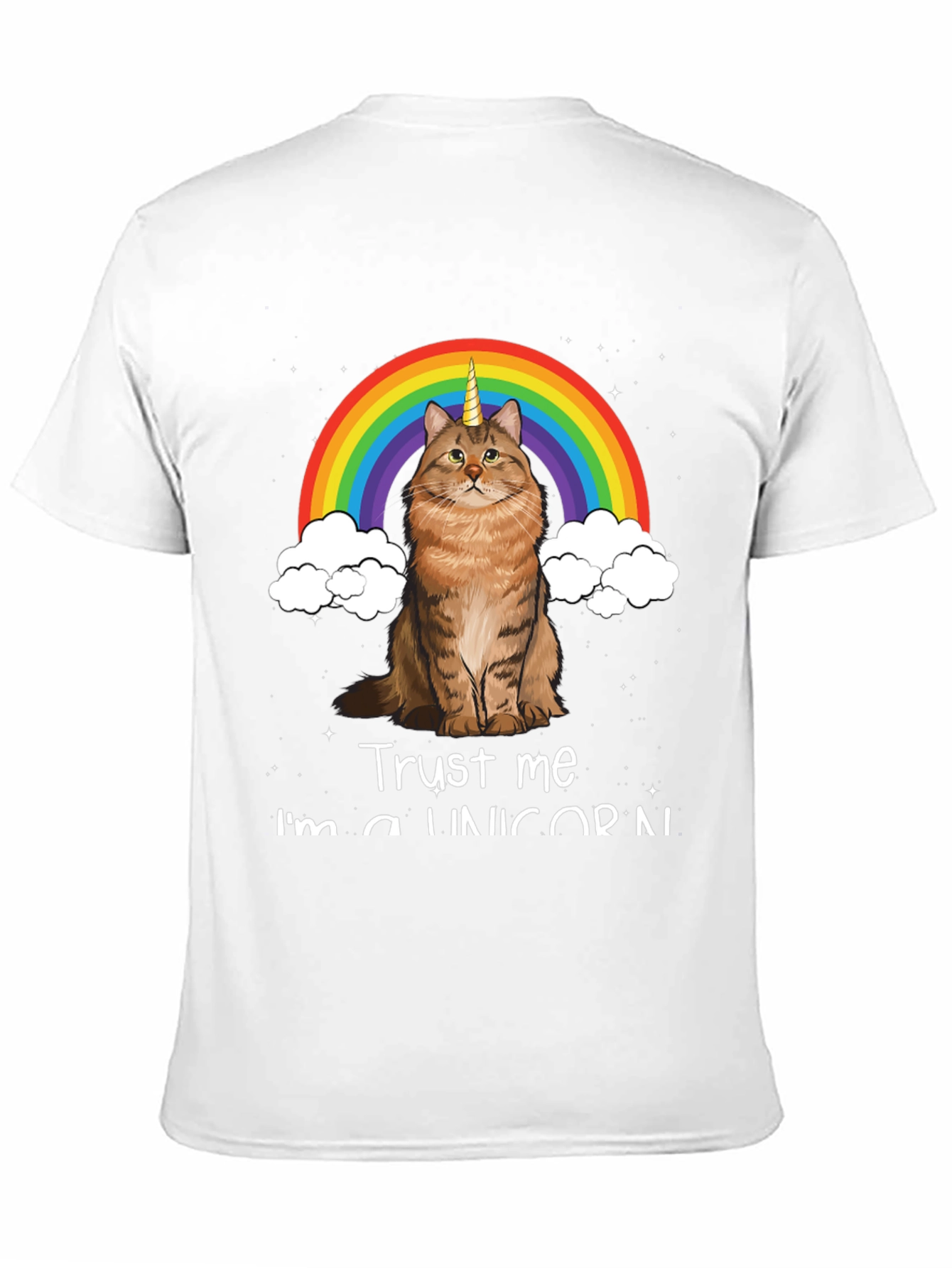 Black Unicorn Cat Rainbow T-Shirt - Trust Me I'm a Unicorn! view 11