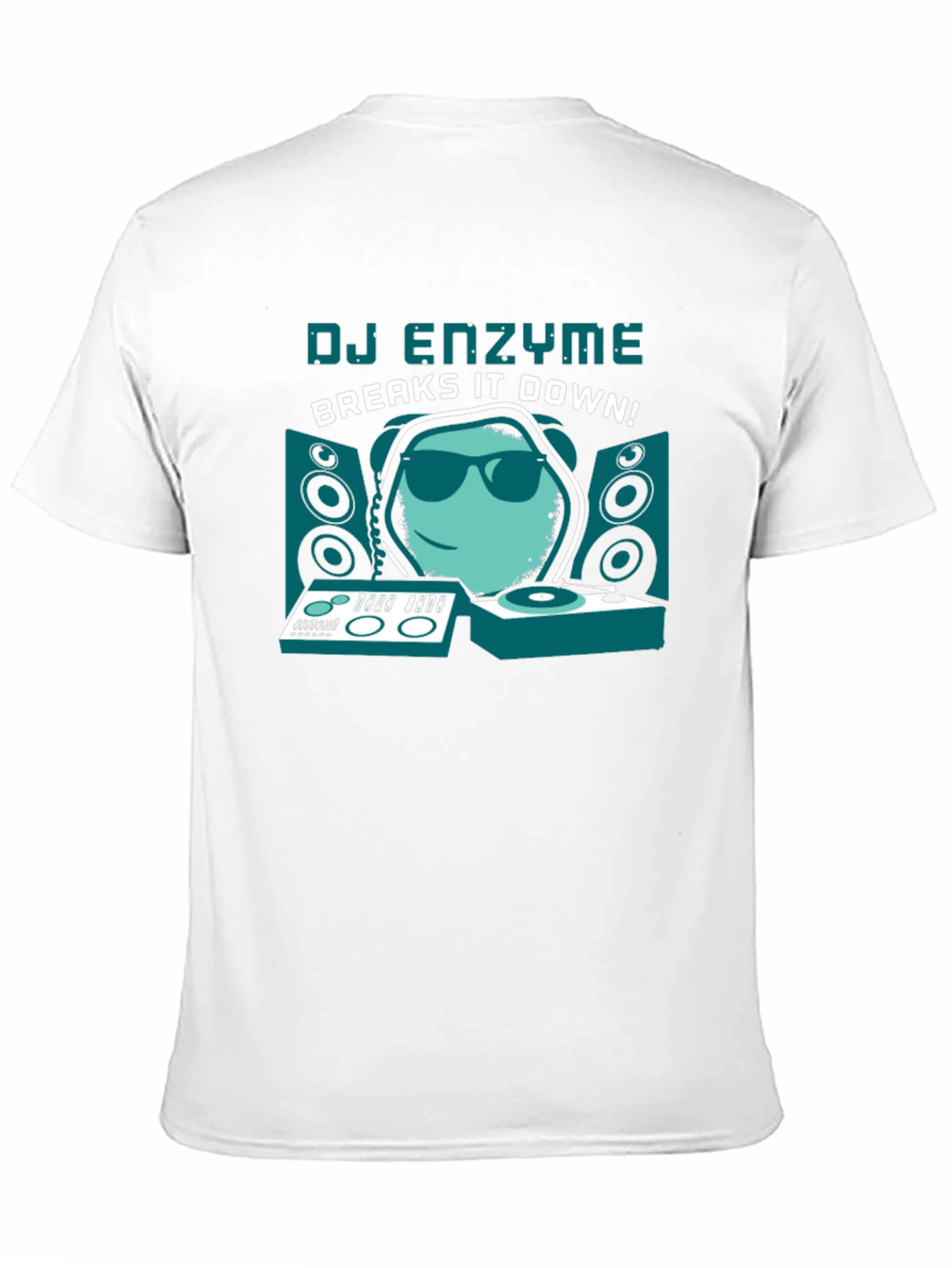 Black DJ Enzyme Breaks It Down! Graphic T-Shirt view 11