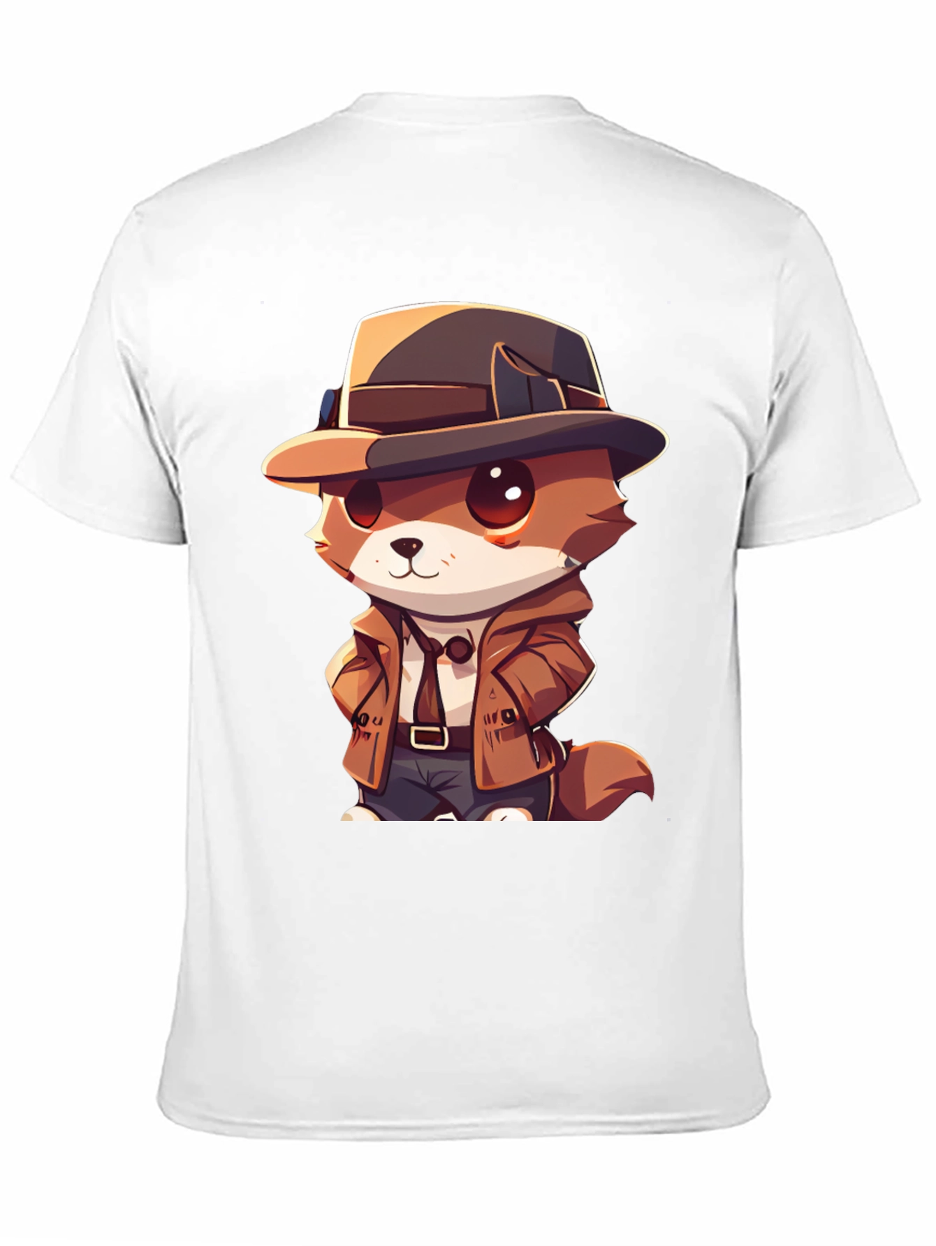 Black Detective Dog T-Shirt - Cartoon Style view 11