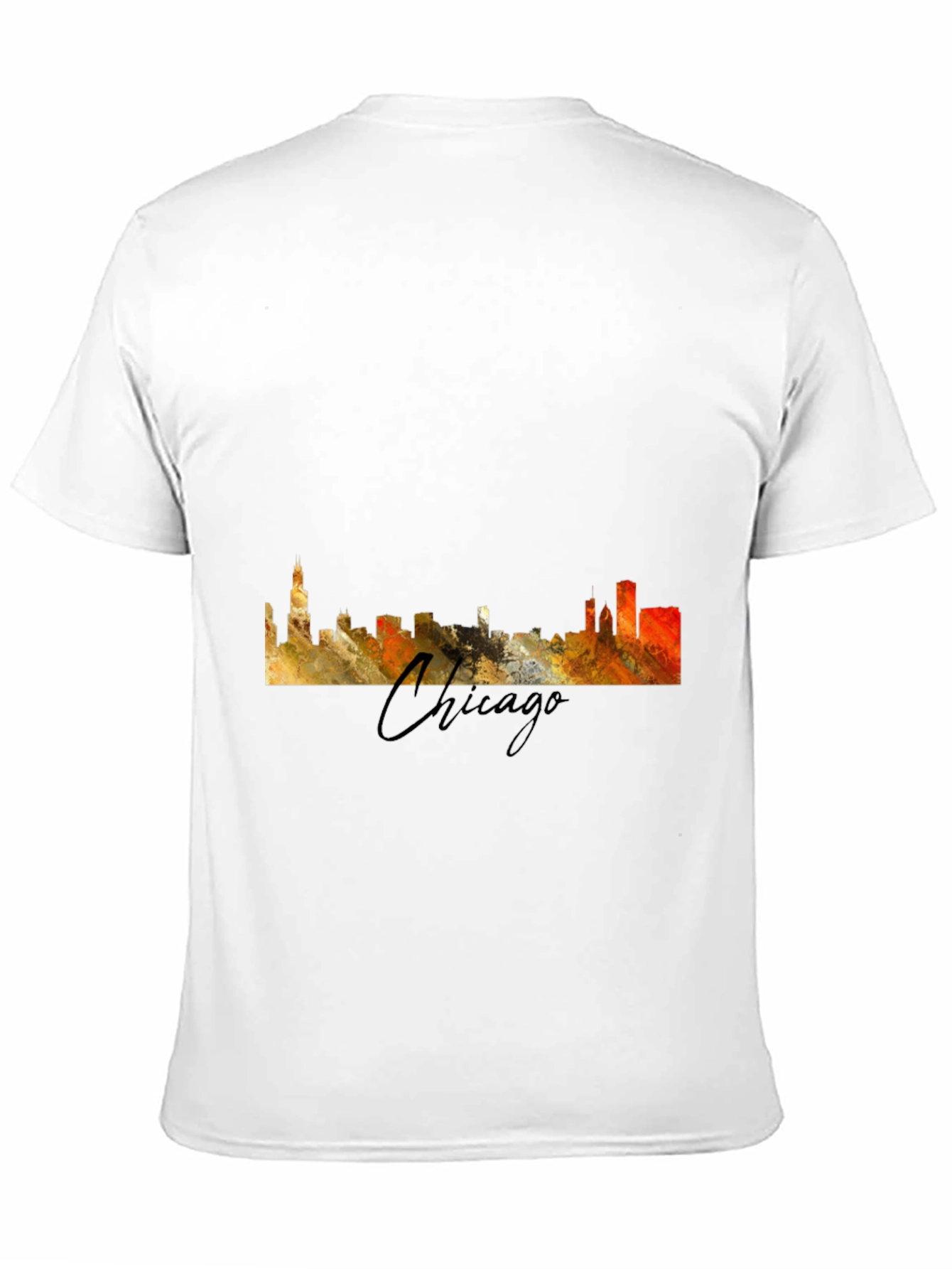 Black Chicago Skyline Men's Graphic T-Shirt view 11