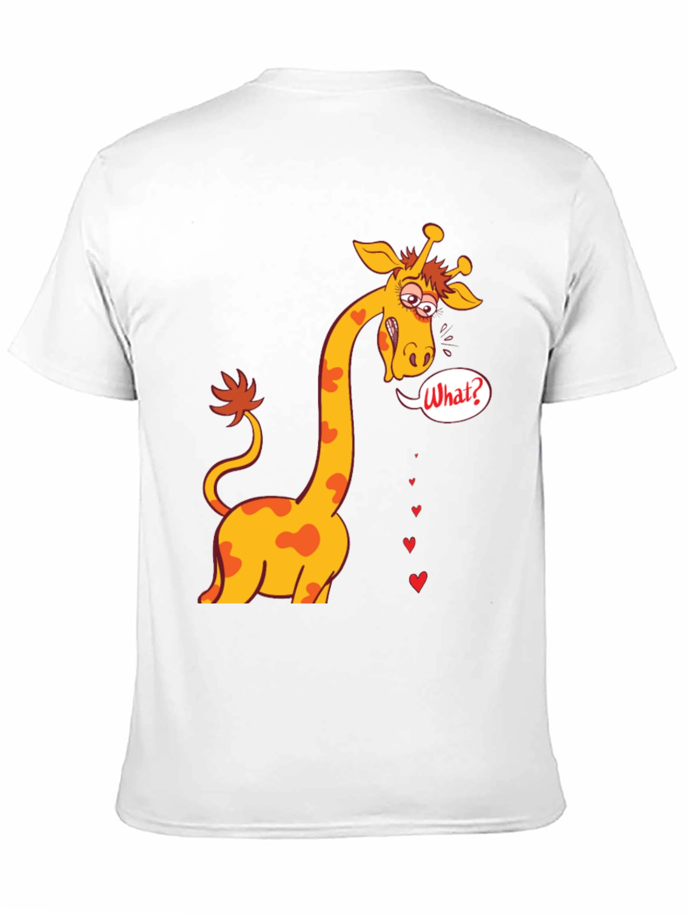 Black Funny Giraffe What? T-Shirt - Black view 11