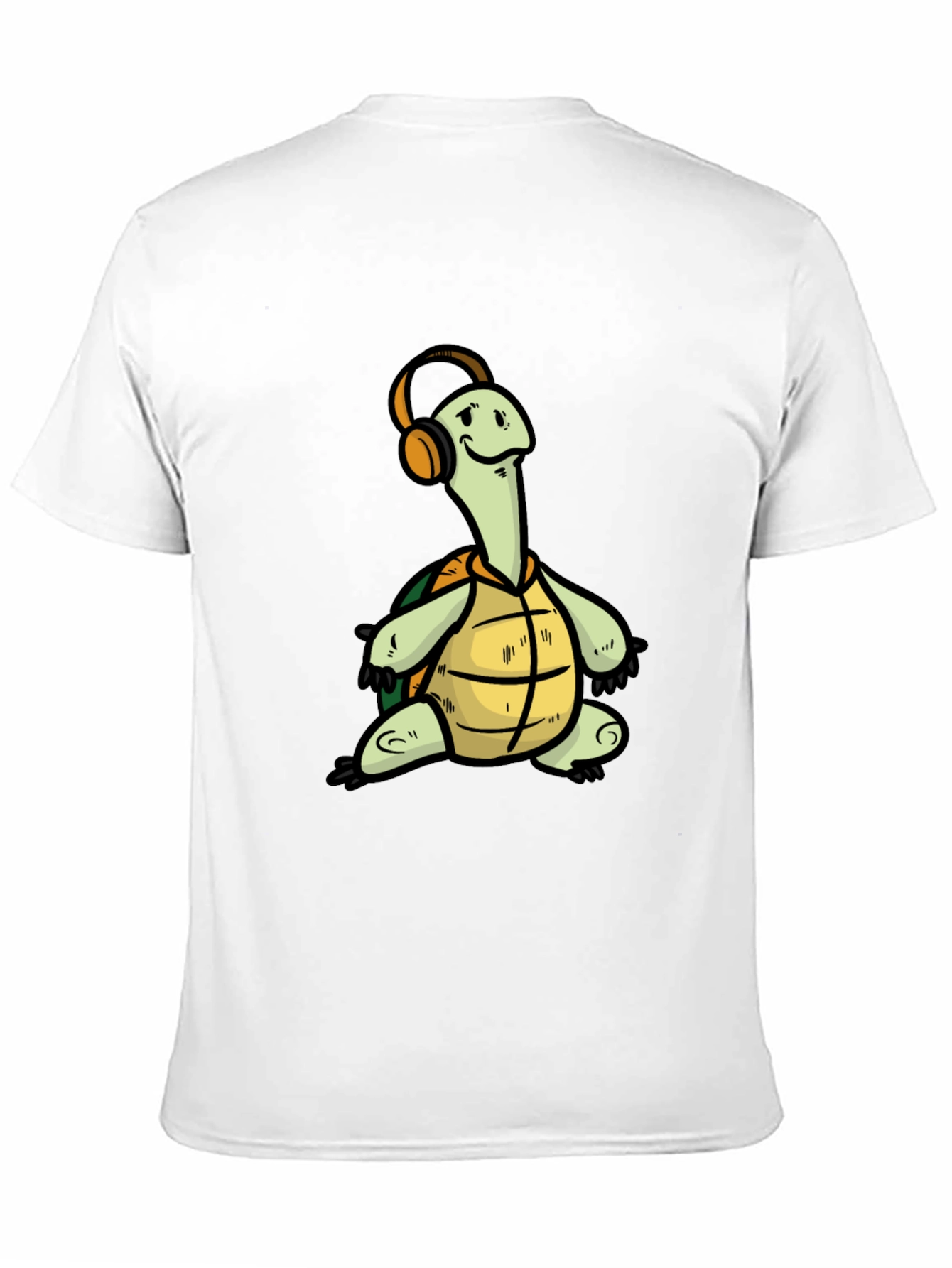 Black Turtle with Headphones Graphic T-Shirt view 11