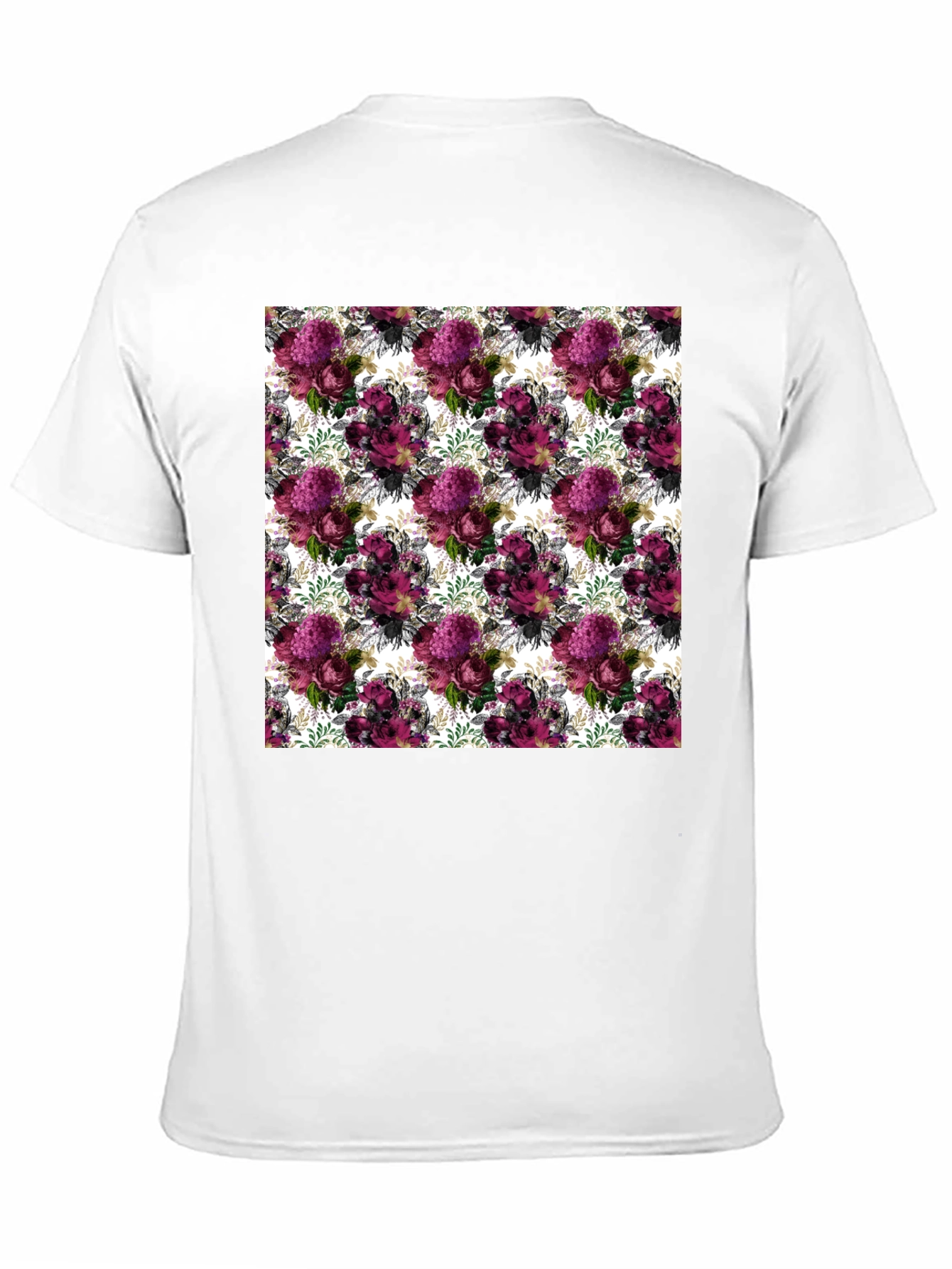 Black Floral Burst Men's T-Shirt - Unique Pattern Tee view 11