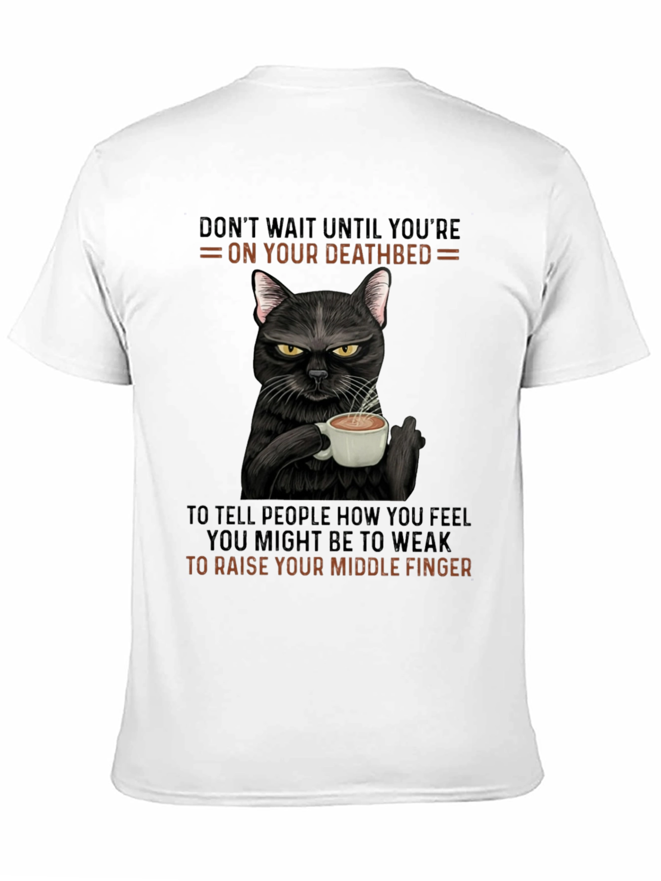 Black Sarcastic Cat Middle Finger T-Shirt view 11